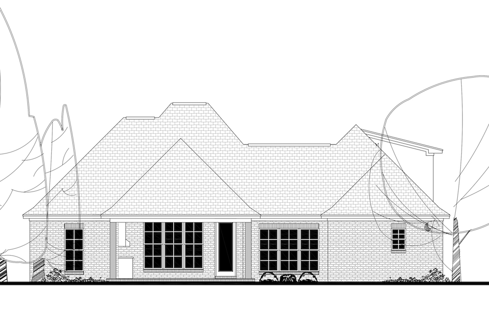 Home Plan Rear Elevation of this 3-Bedroom,2146 Sq Ft Plan -142-1152