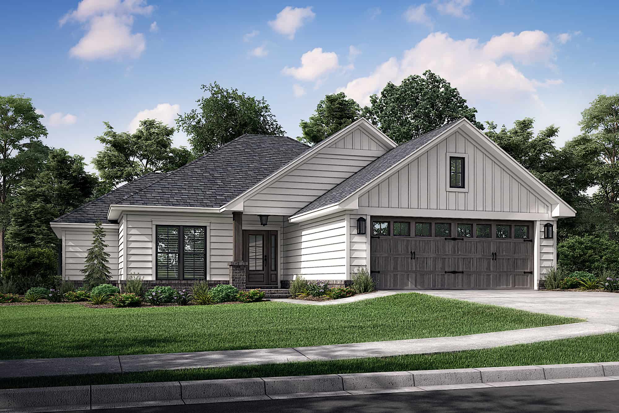 Left Side View of this 3-Bedroom, 1381 Sq Ft Plan - 142-1153