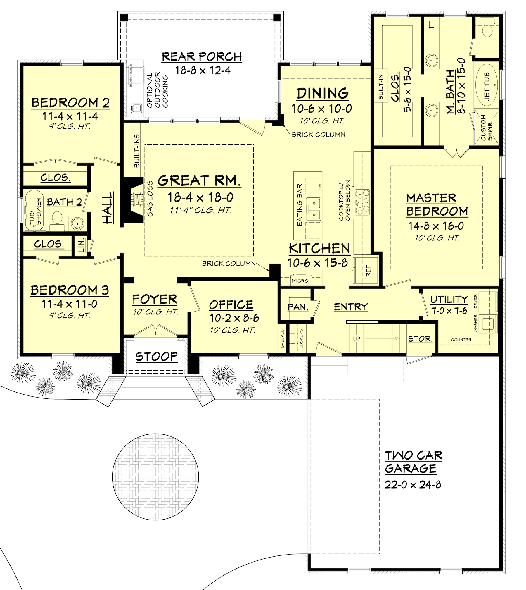 Floor Plan First Story of Acadian Plan #142-1155