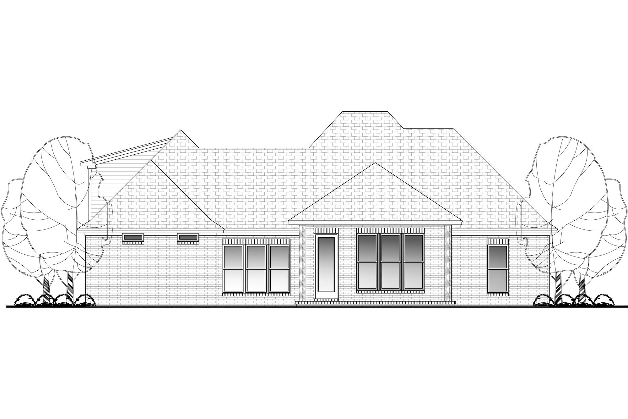 Home Plan Rear Elevation of this 3-Bedroom,1870 Sq Ft Plan -142-1155