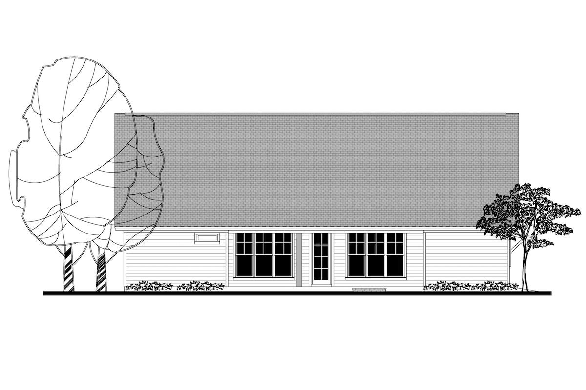 Home Plan Rear Elevation of this 3-Bedroom,2004 Sq Ft Plan -142-1158