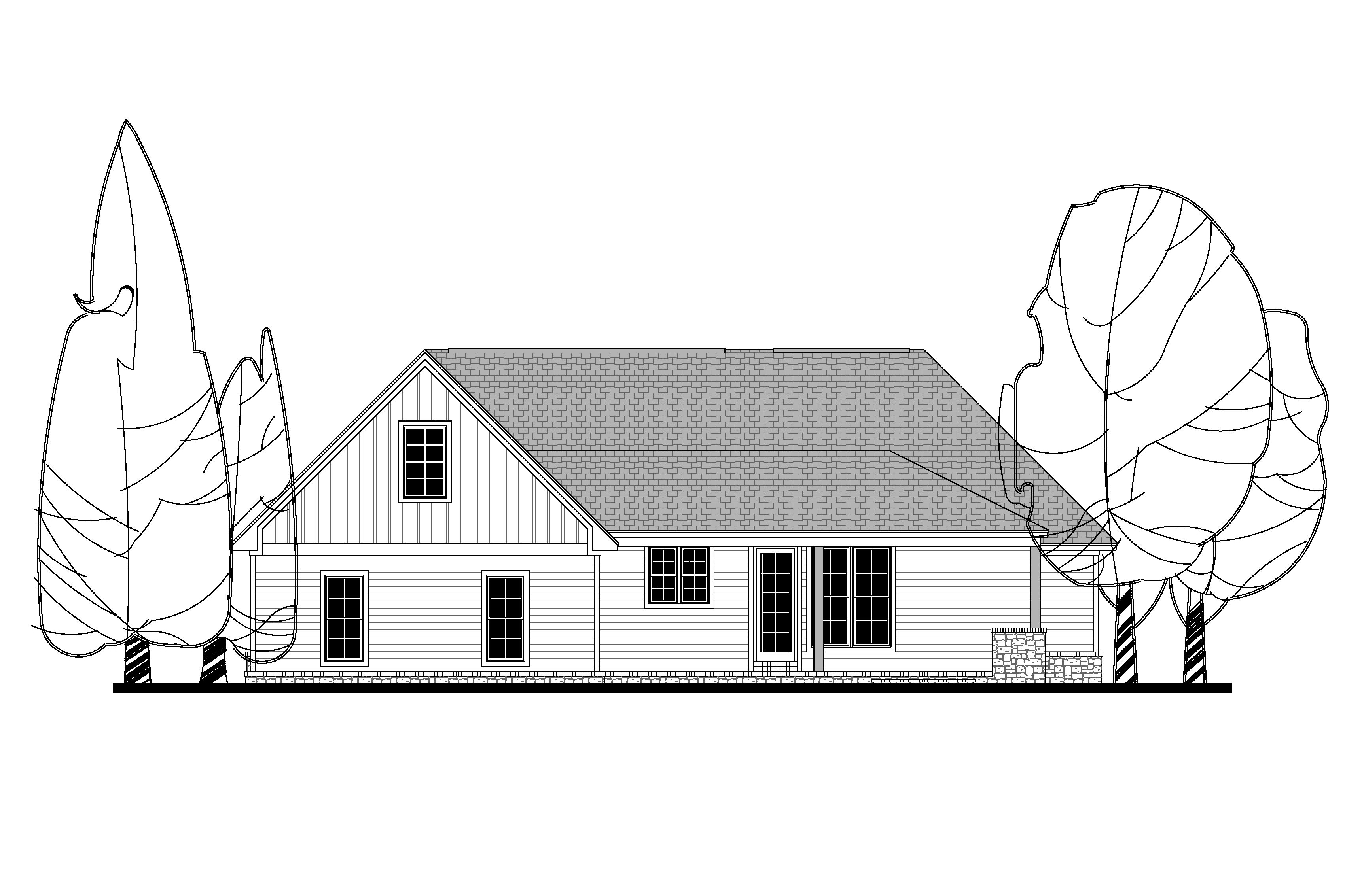 Home Plan Rear Elevation of this 3-Bedroom,2151 Sq Ft Plan -142-1159