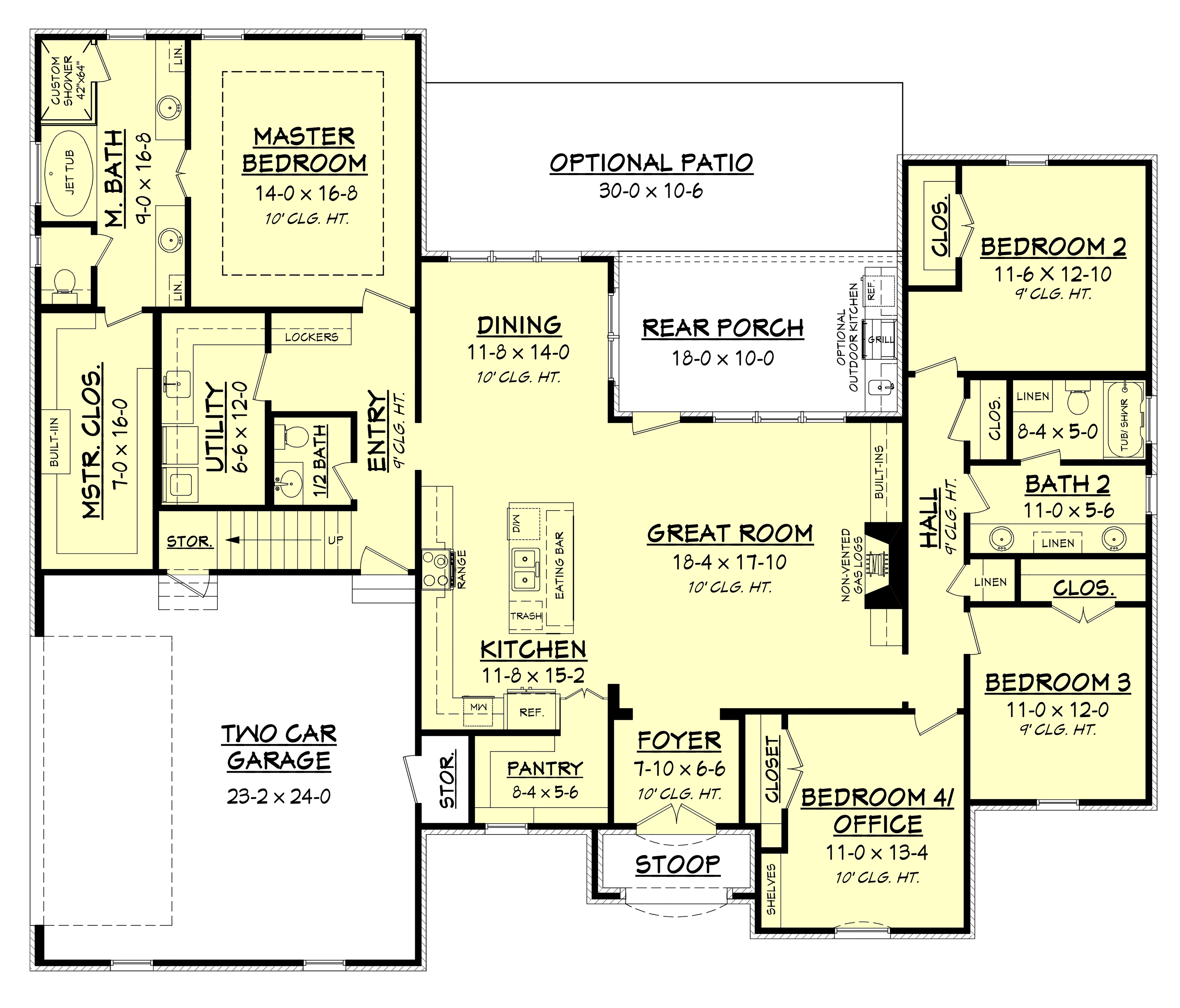 Floor Plan First Story of European Plan #142-1160