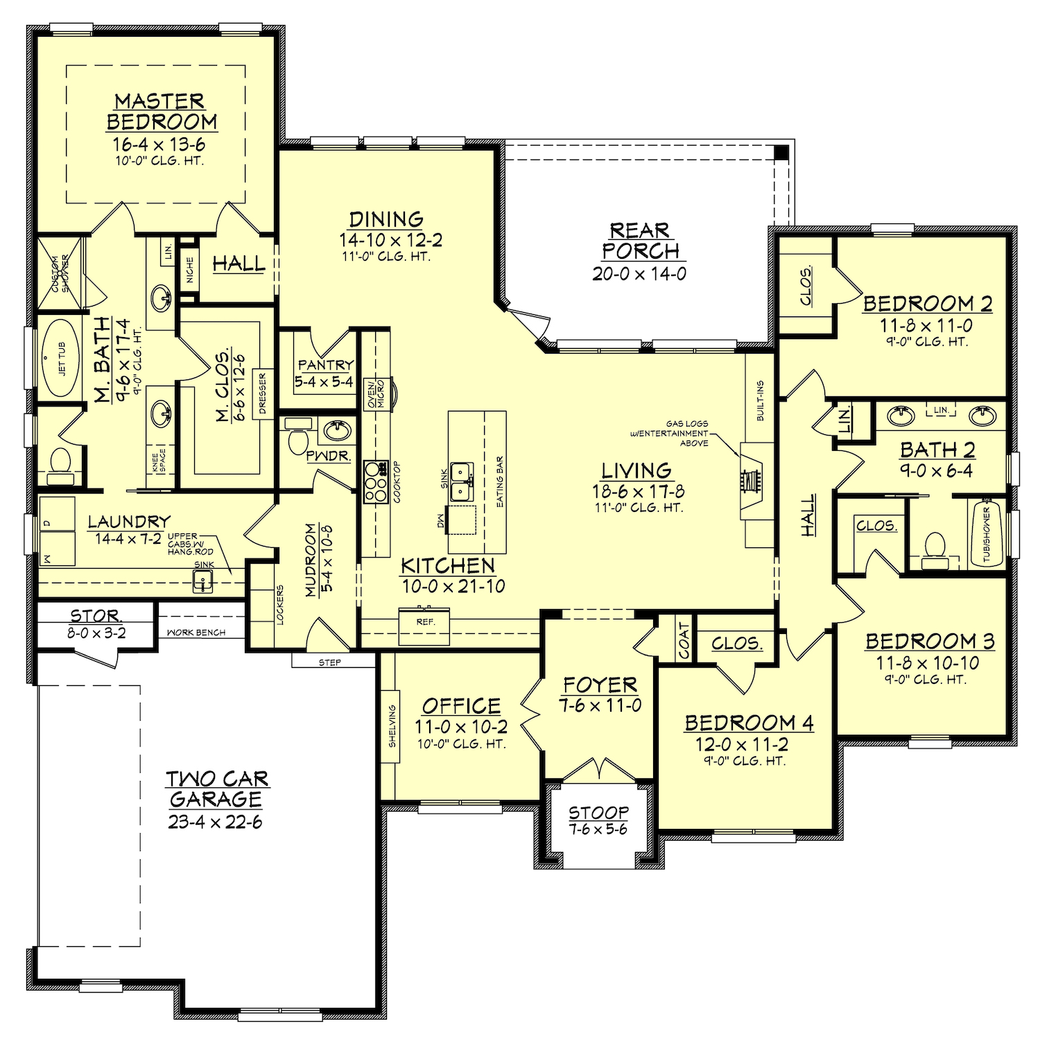 Floor Plan First Story of European Plan #142-1162
