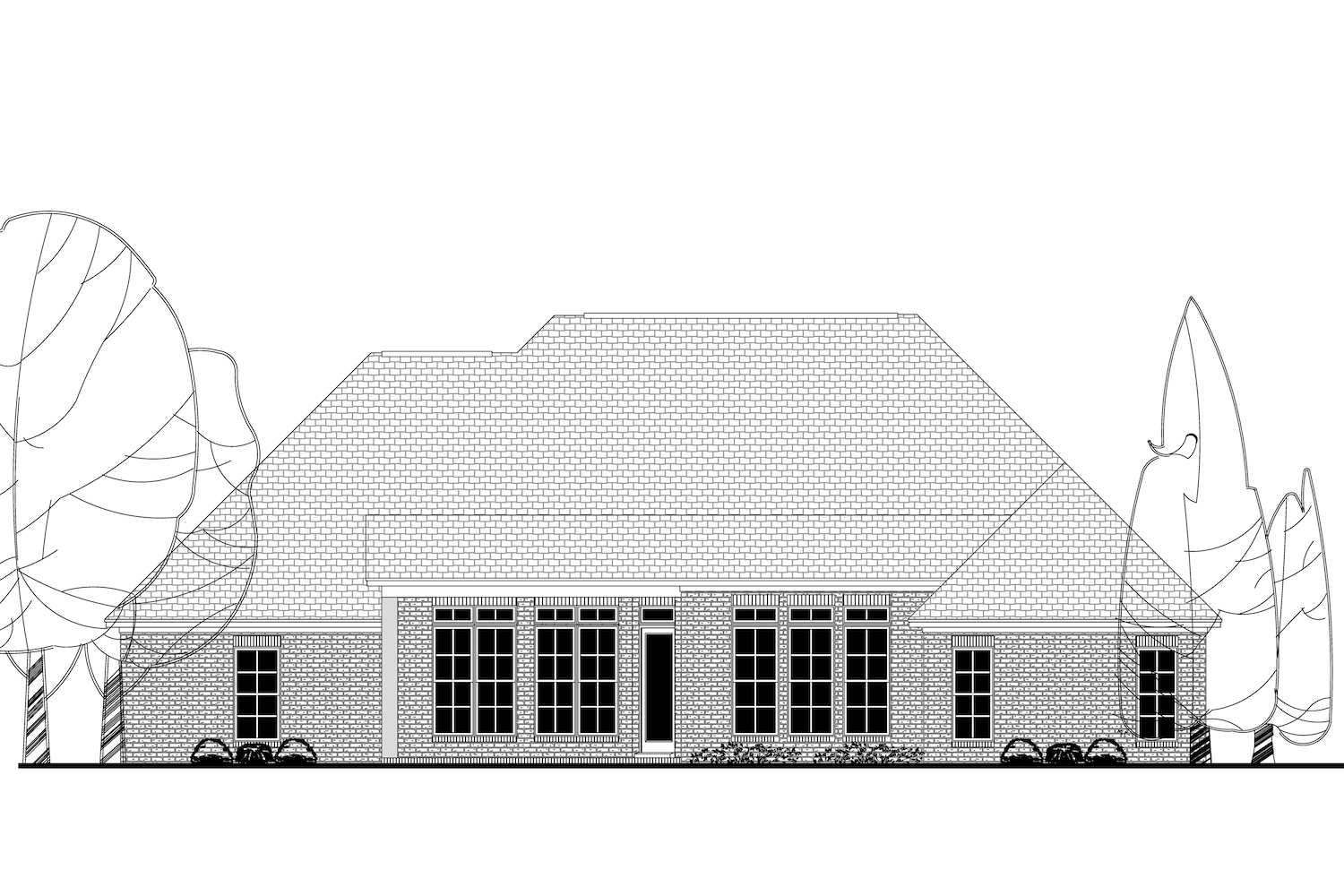 Home Plan Rear Elevation of this 4-Bedroom,2506 Sq Ft Plan -142-1162