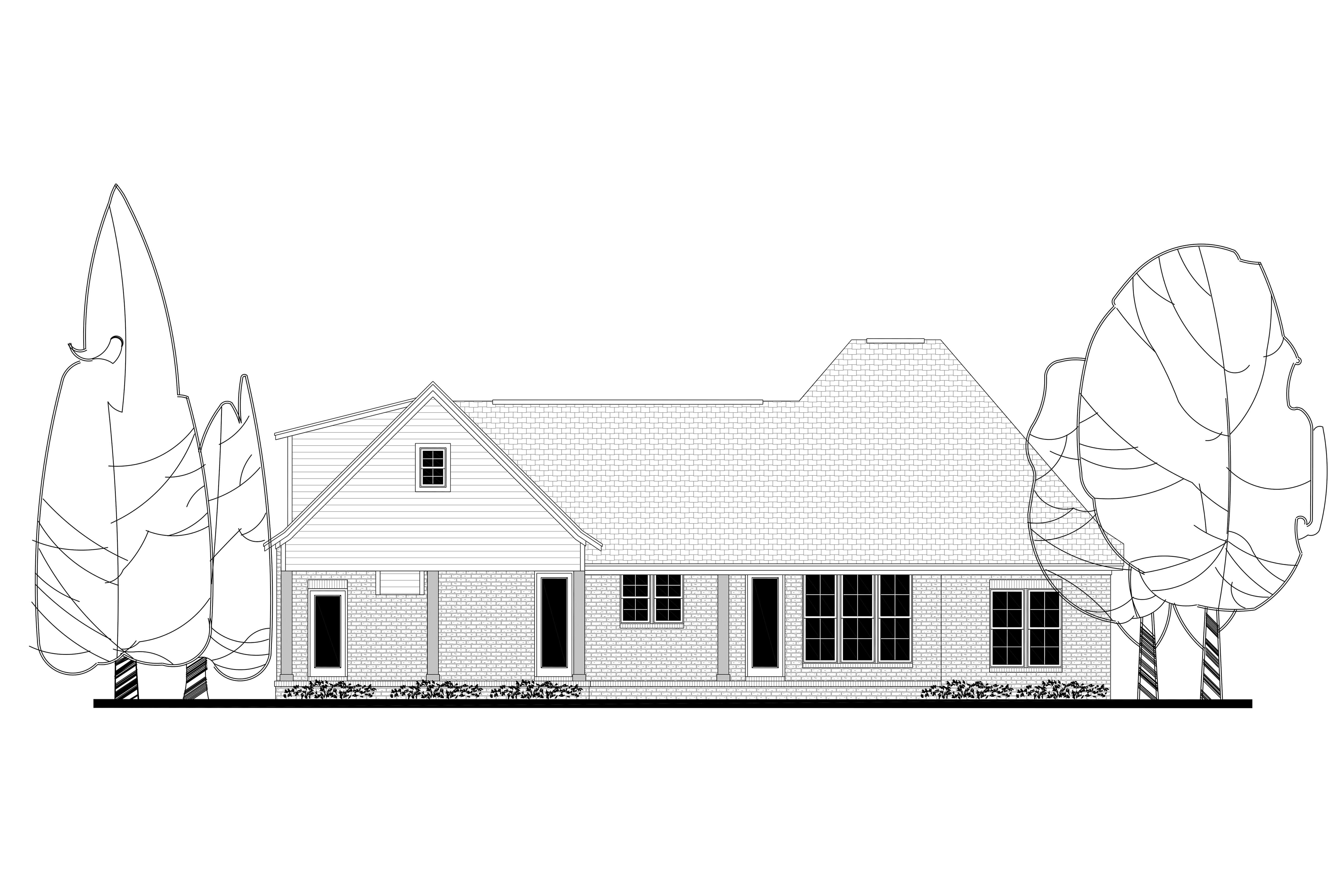 Home Plan Rear Elevation of this 3-Bedroom,1900 Sq Ft Plan -142-1163