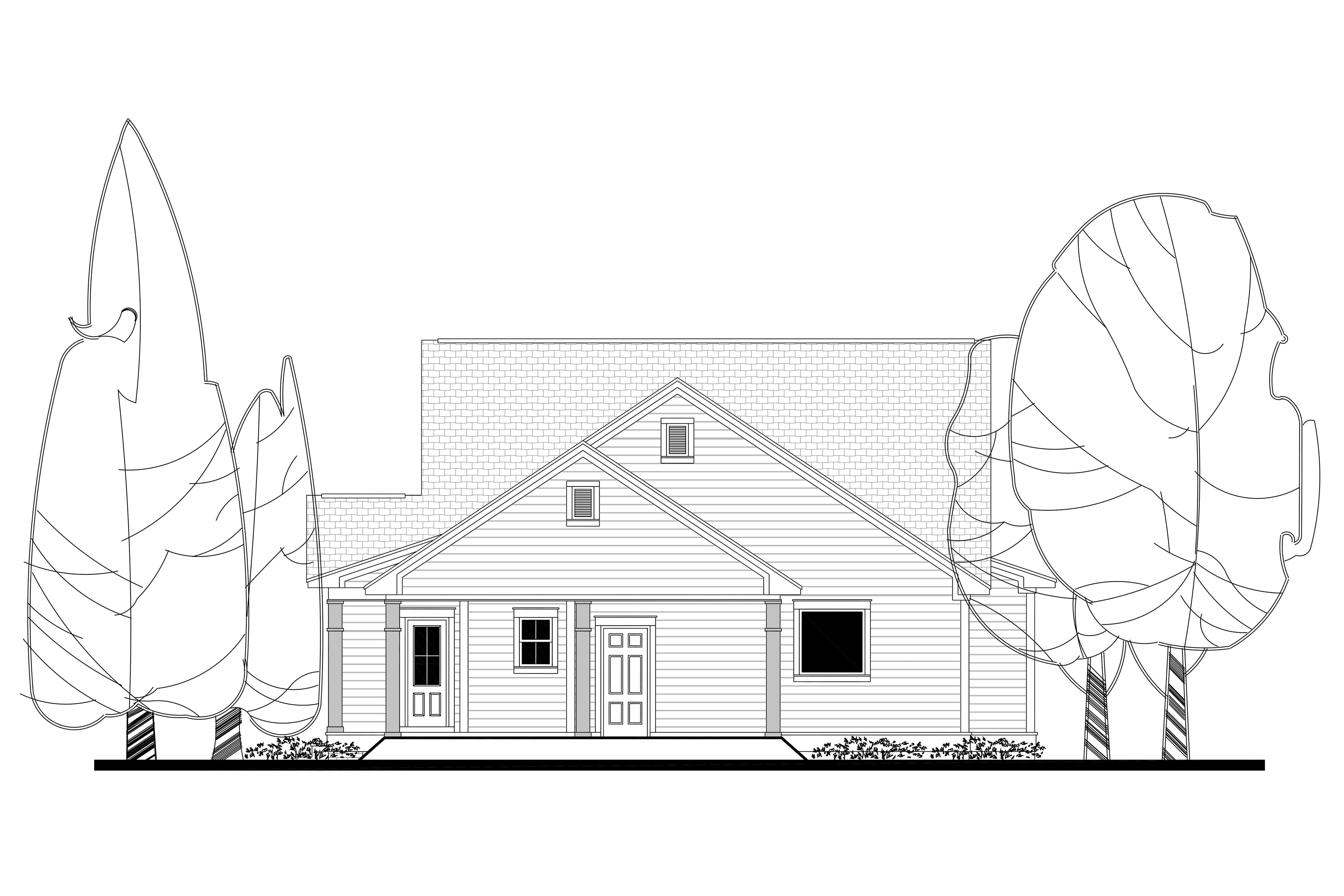 Home Plan Rear Elevation of this 4-Bedroom,2203 Sq Ft Plan -142-1165