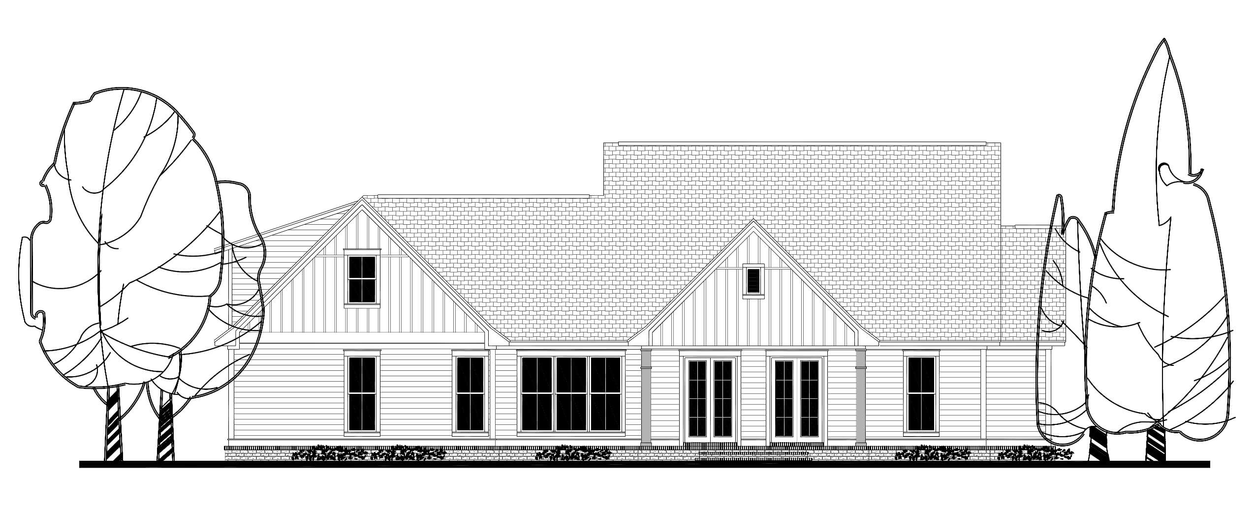 Home Plan Rear Elevation of this 3-Bedroom,2469 Sq Ft Plan -142-1166