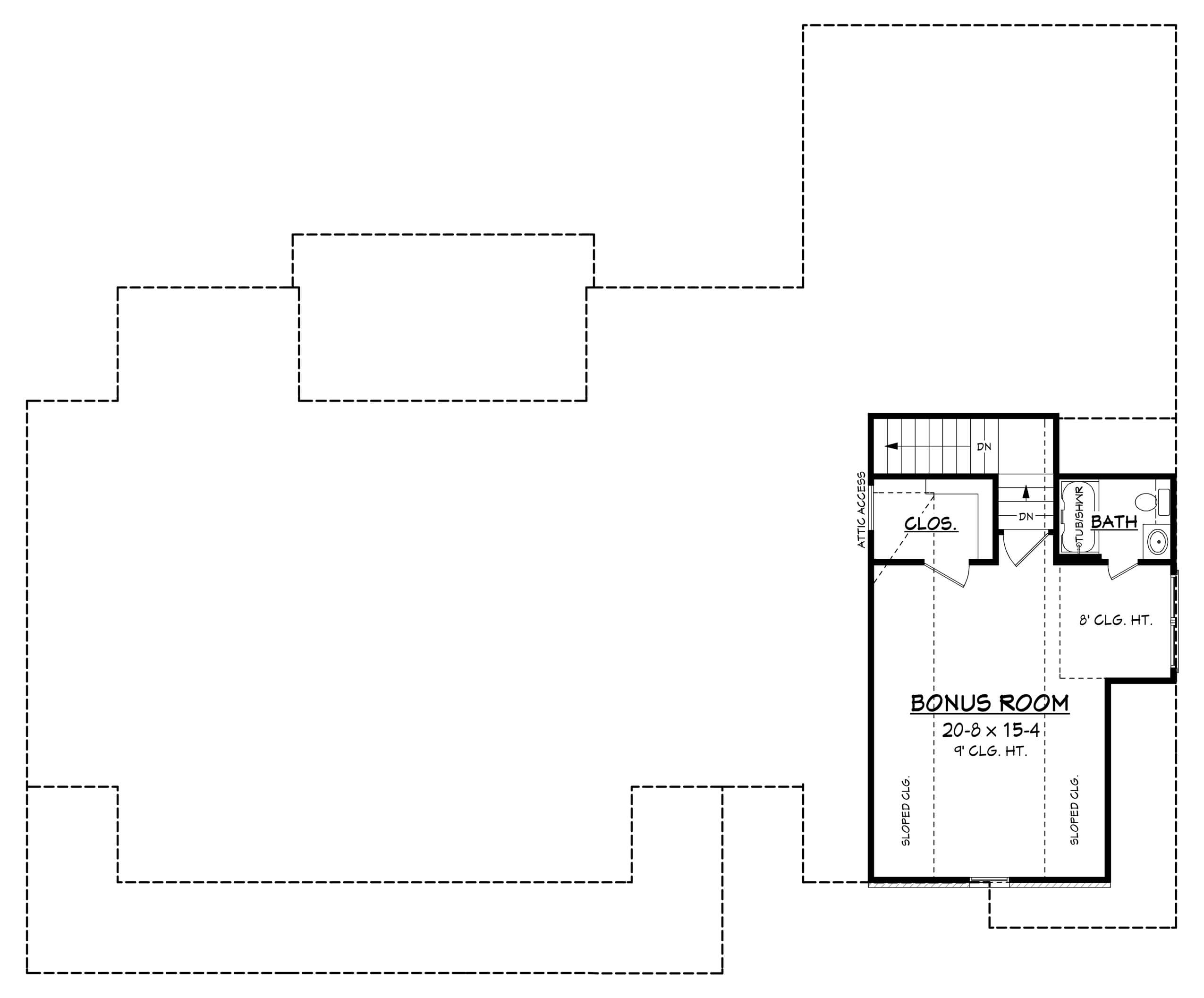 Floor Plan Bonus Room of Country Plan #142-1166