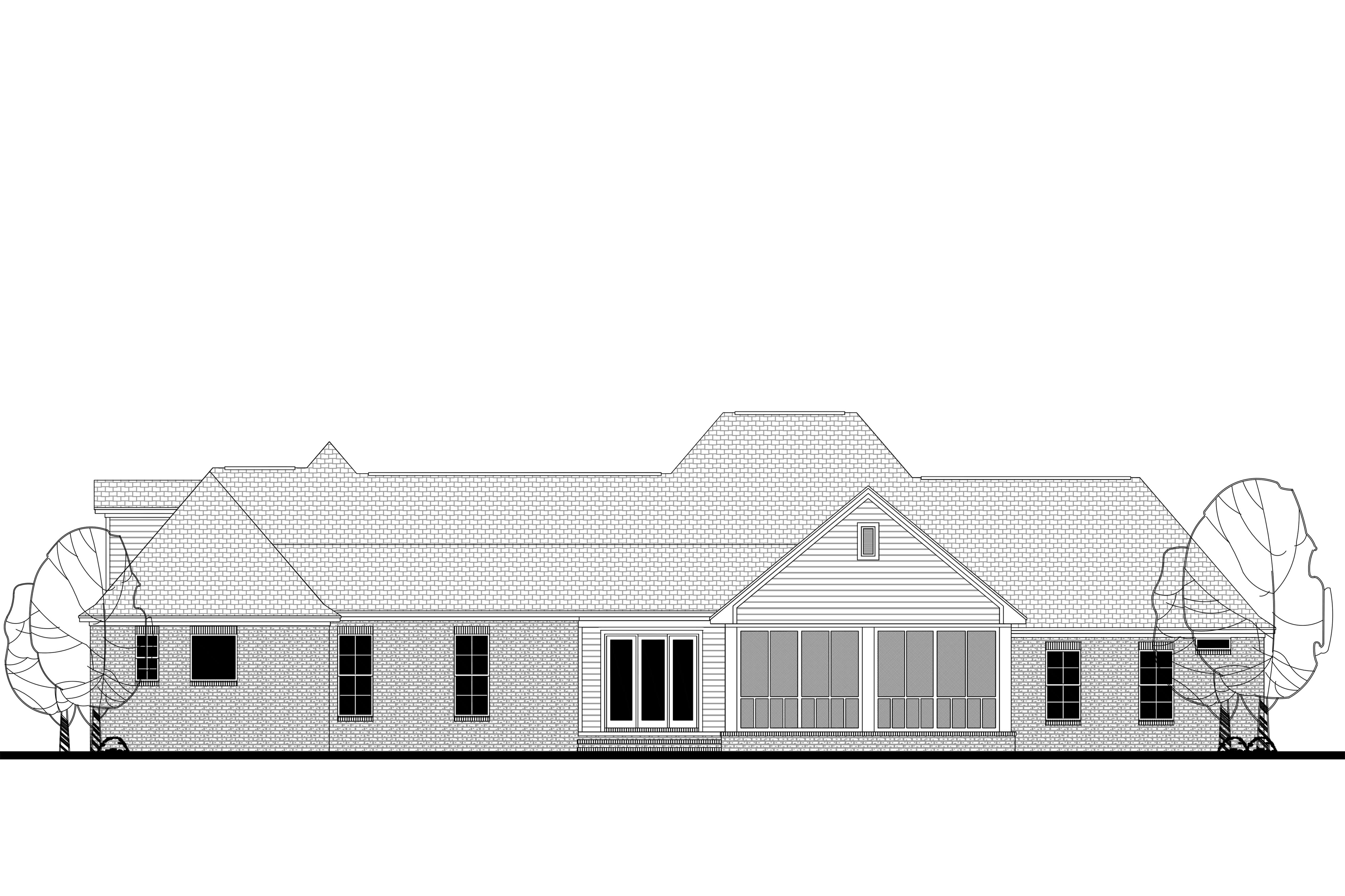 Home Plan Rear Elevation of this 4-Bedroom,3194 Sq Ft Plan -142-1167