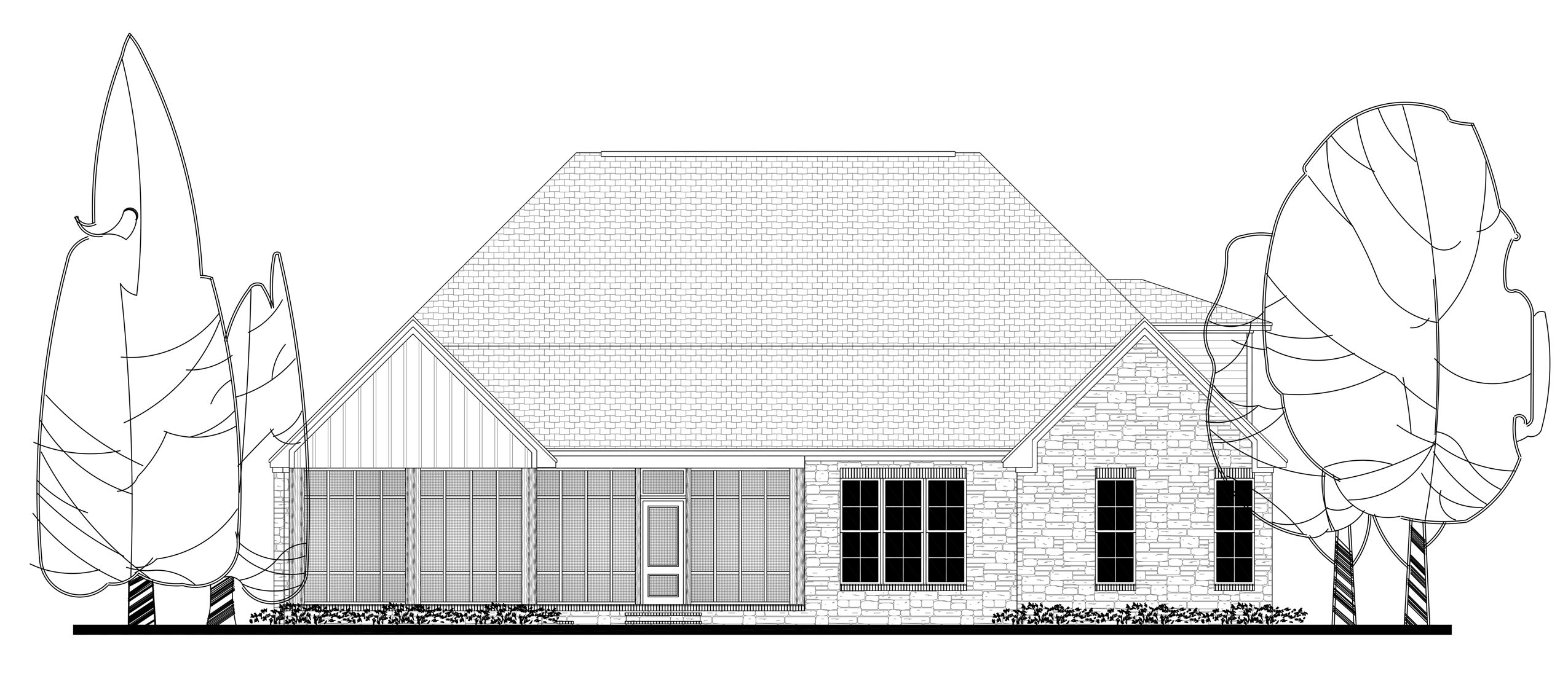 Home Plan Rear Elevation of this 3-Bedroom,2597 Sq Ft Plan -142-1168