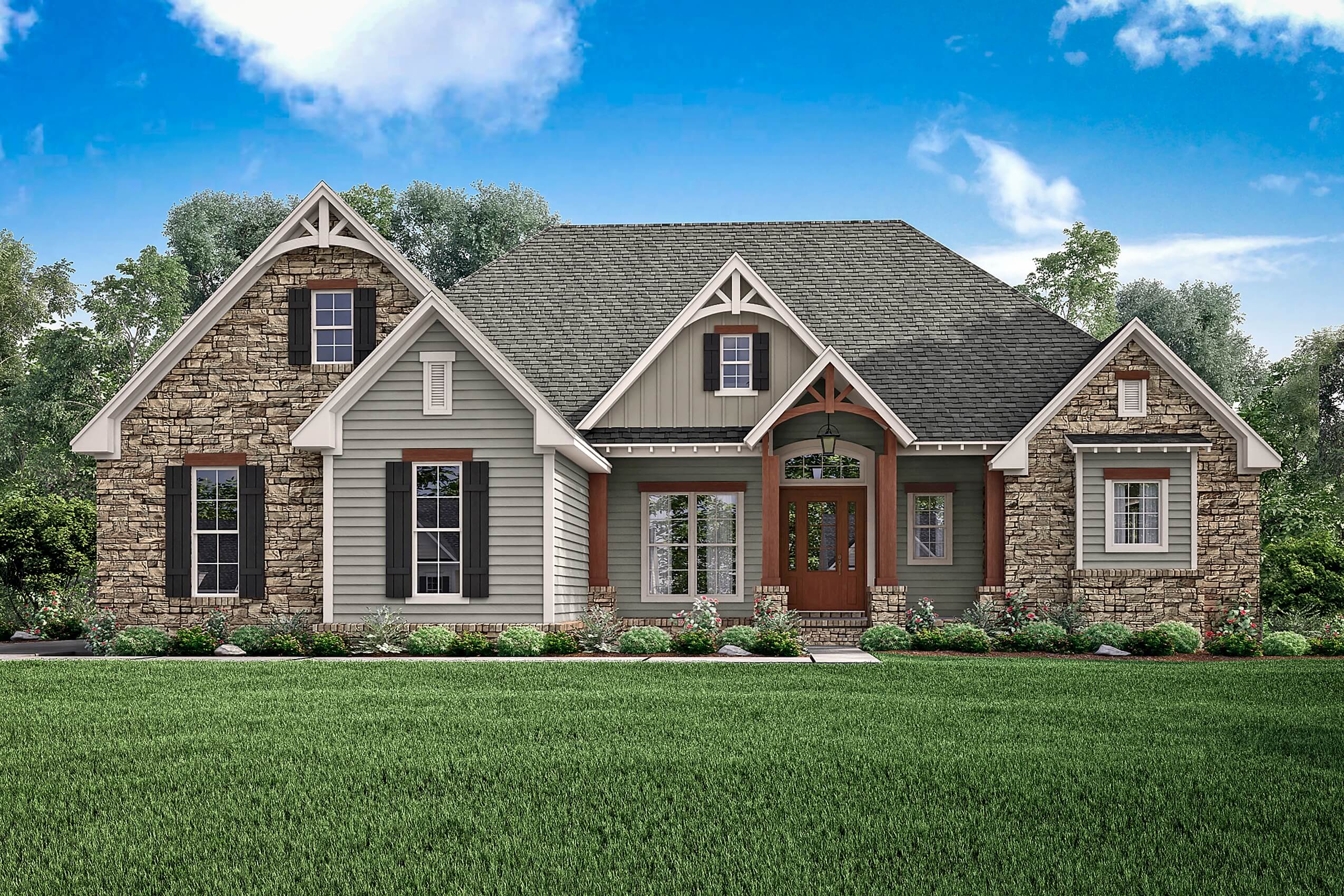 Front View of this 3-Bedroom, 2597 Sq Ft Plan - 142-1168