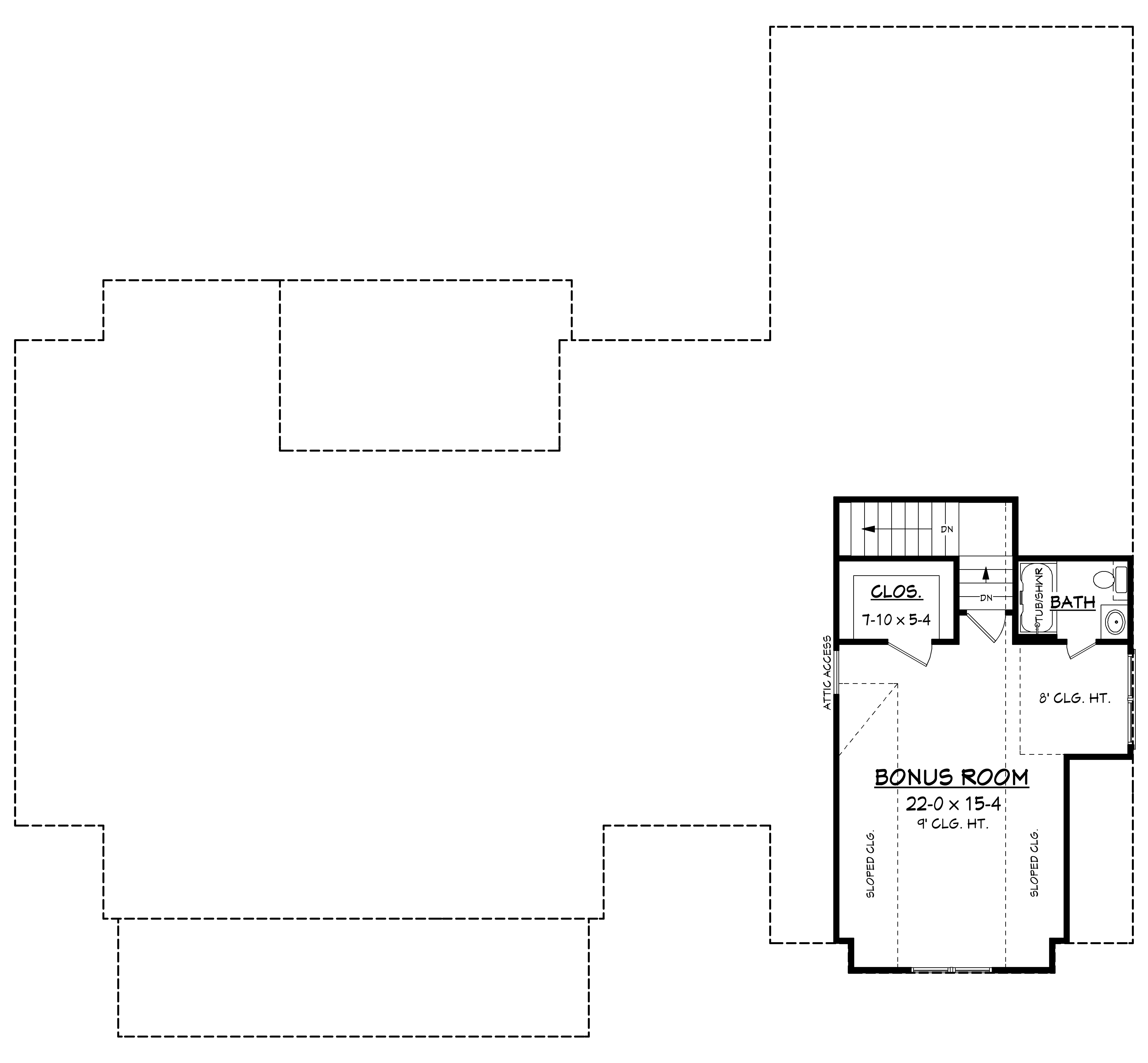 Floor Plan Bonus Room of Country Plan #142-1169