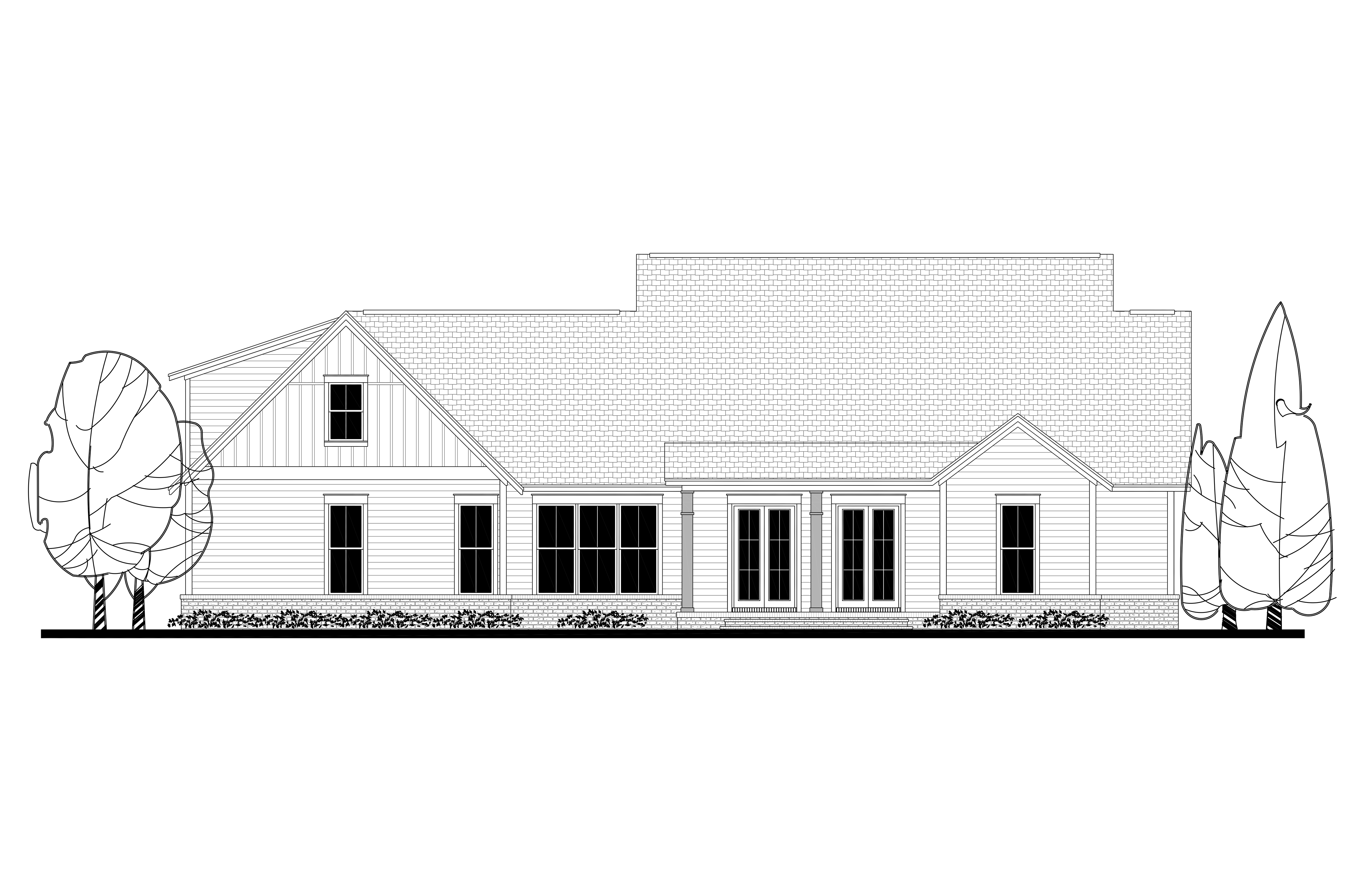 Home Plan Rear Elevation of this 4-Bedroom,2686 Sq Ft Plan -142-1169