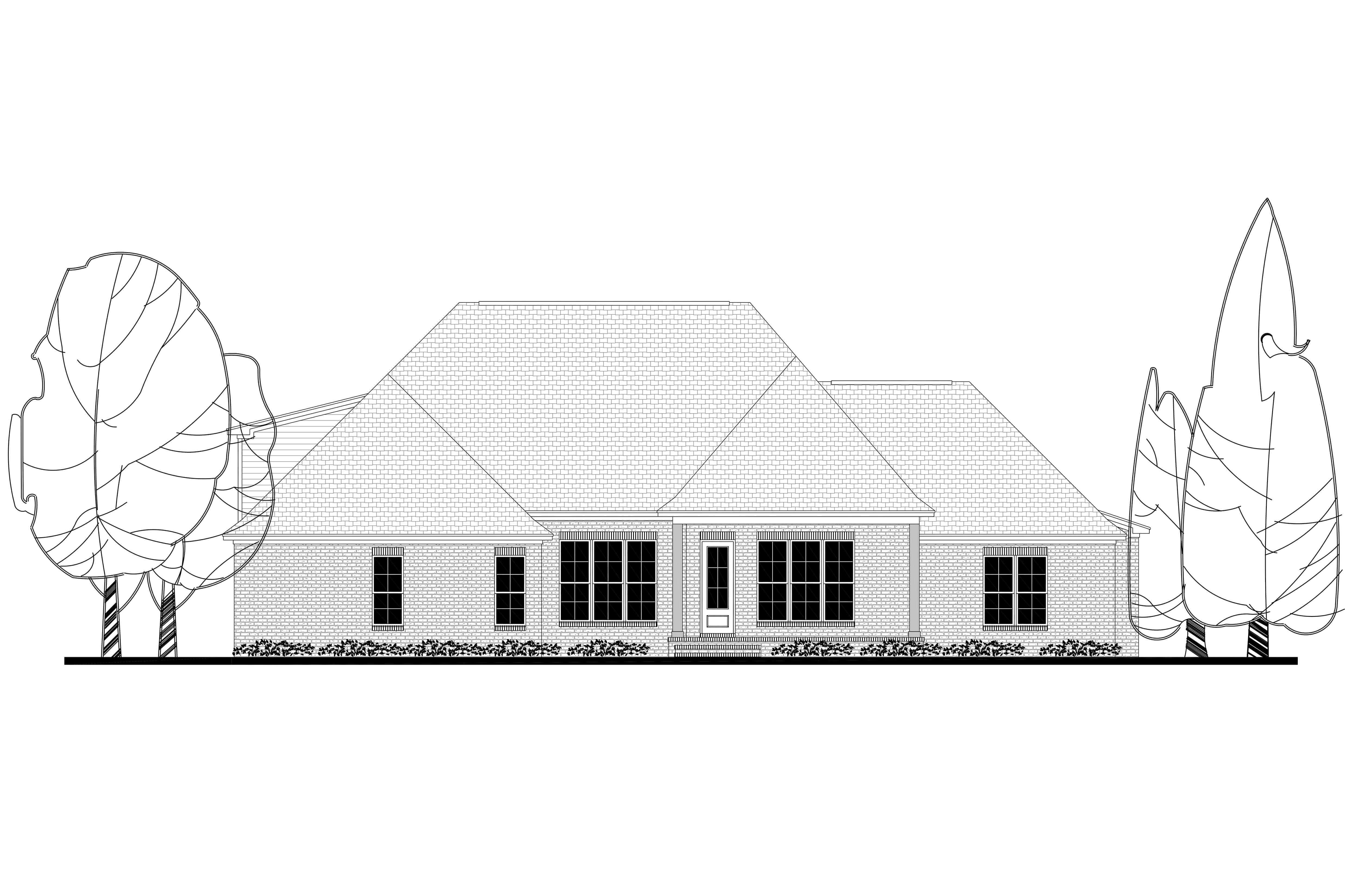 Home Plan Rear Elevation of this 4-Bedroom,2641 Sq Ft Plan -142-1170