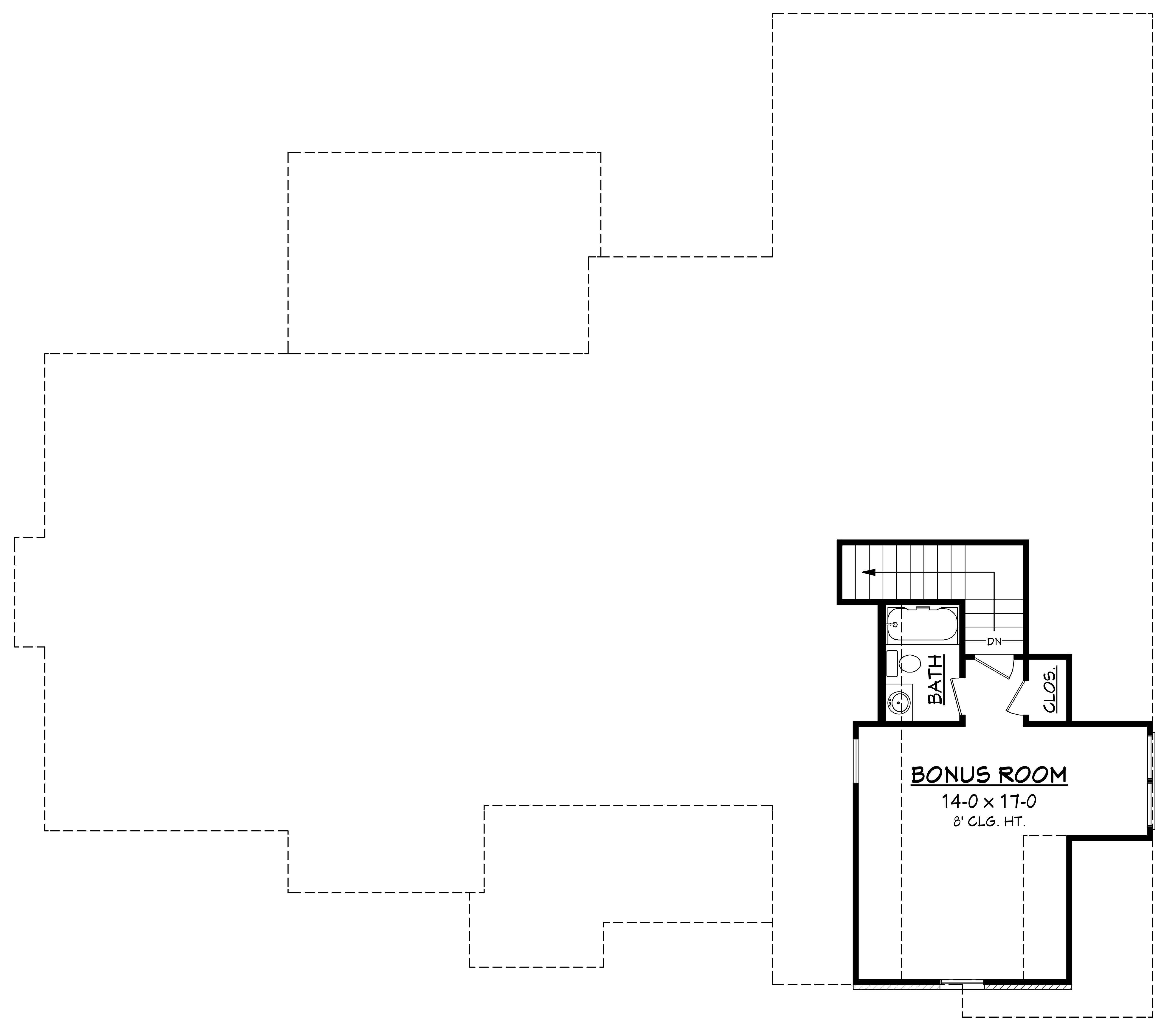 Floor Plan Bonus Room of Country Plan #142-1170