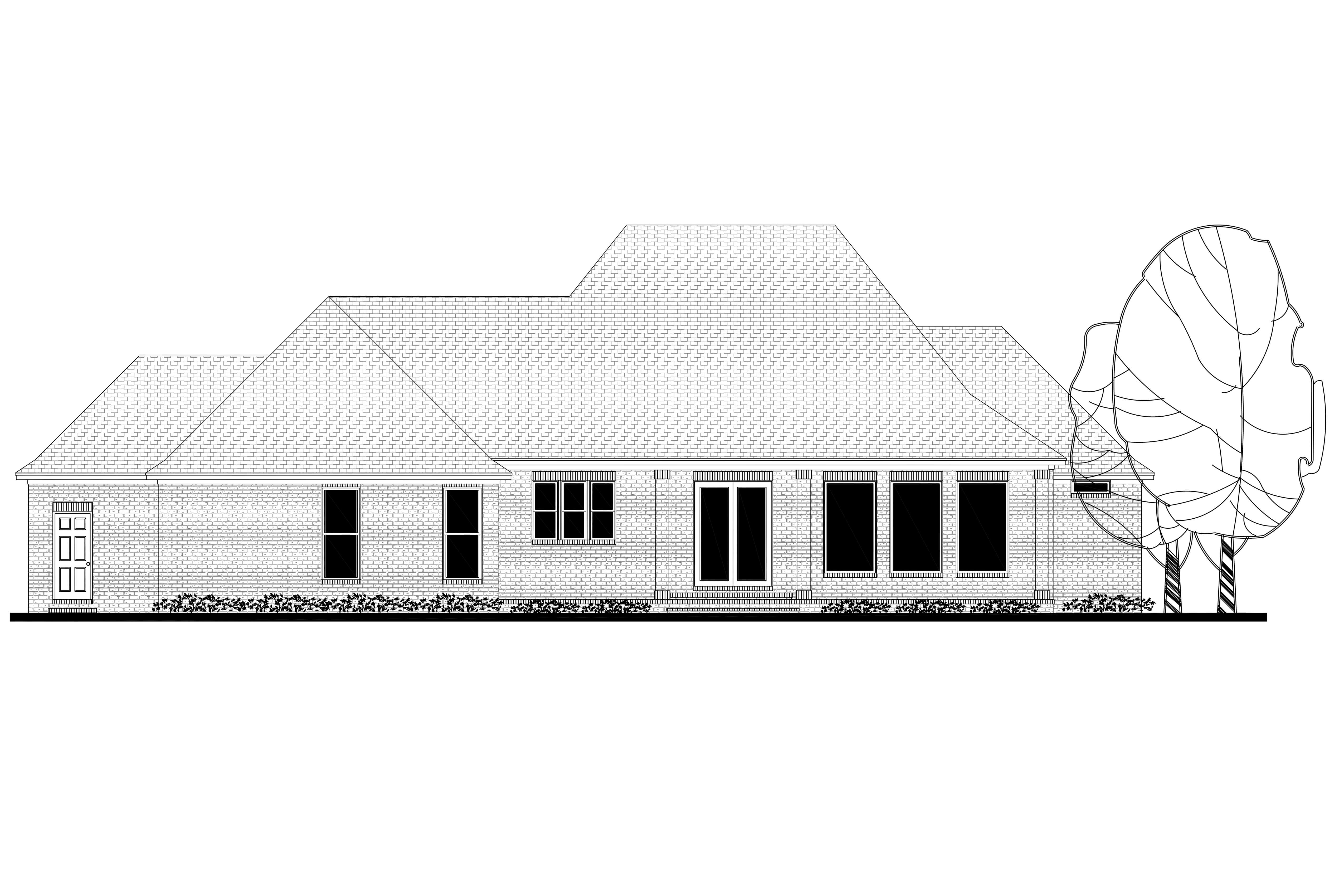 Home Plan Rear Elevation of this 3-Bedroom,2487 Sq Ft Plan -142-1171