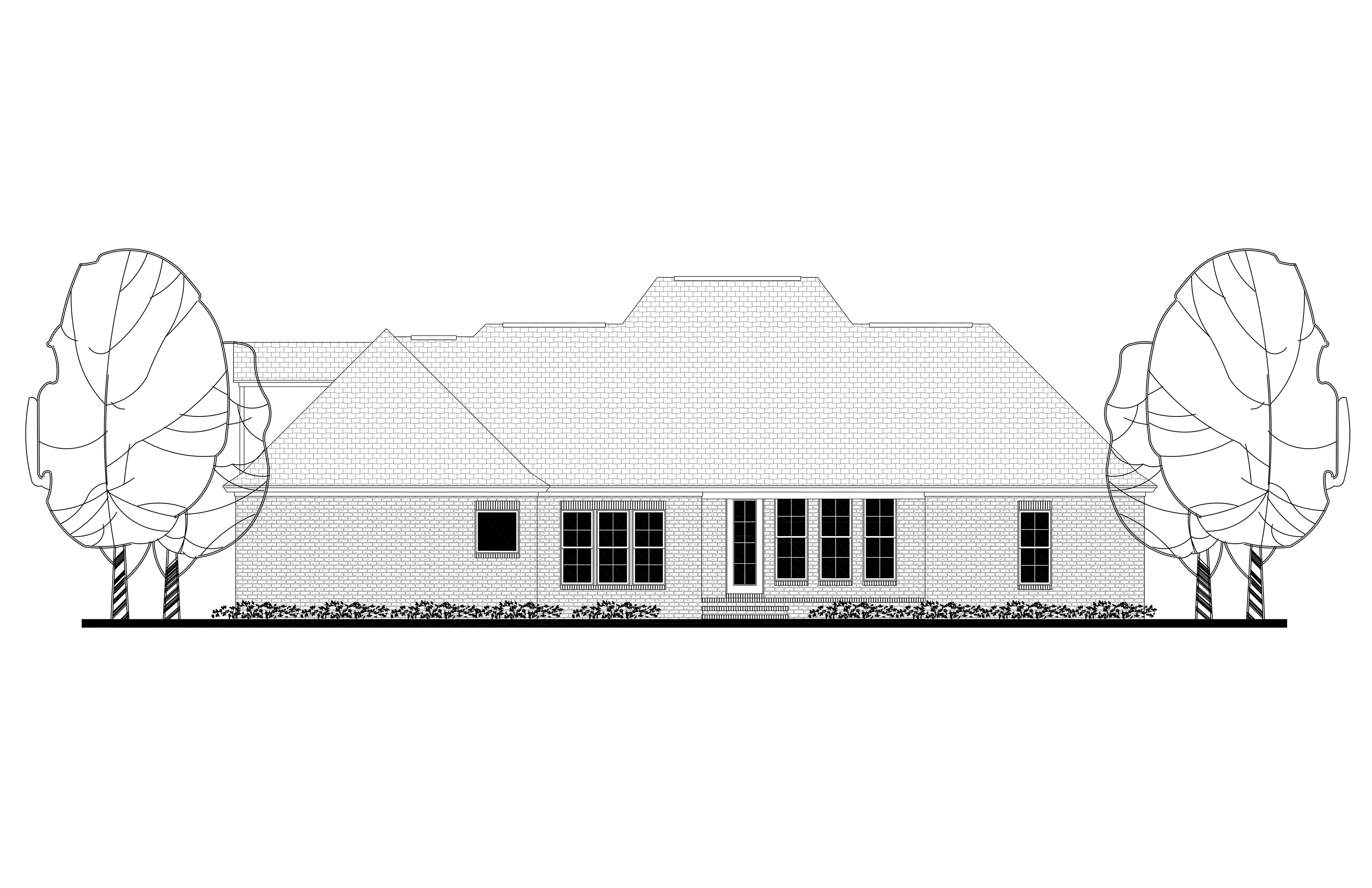 Home Plan Rear Elevation of this 4-Bedroom,2396 Sq Ft Plan -142-1172