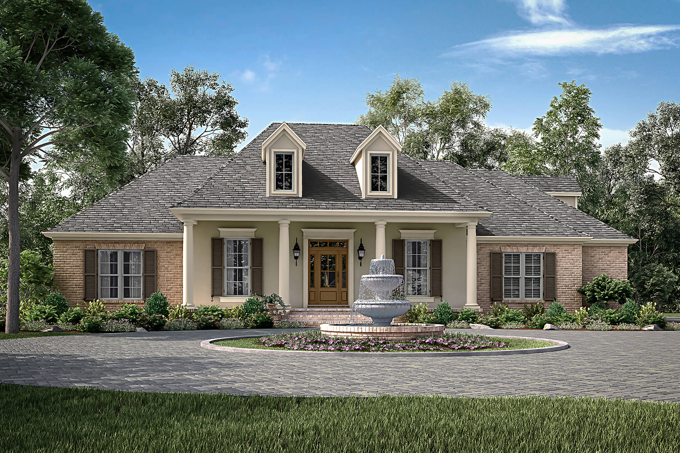 Front elevation of Traditional home (ThePlanCollection: House Plan #142-1172)