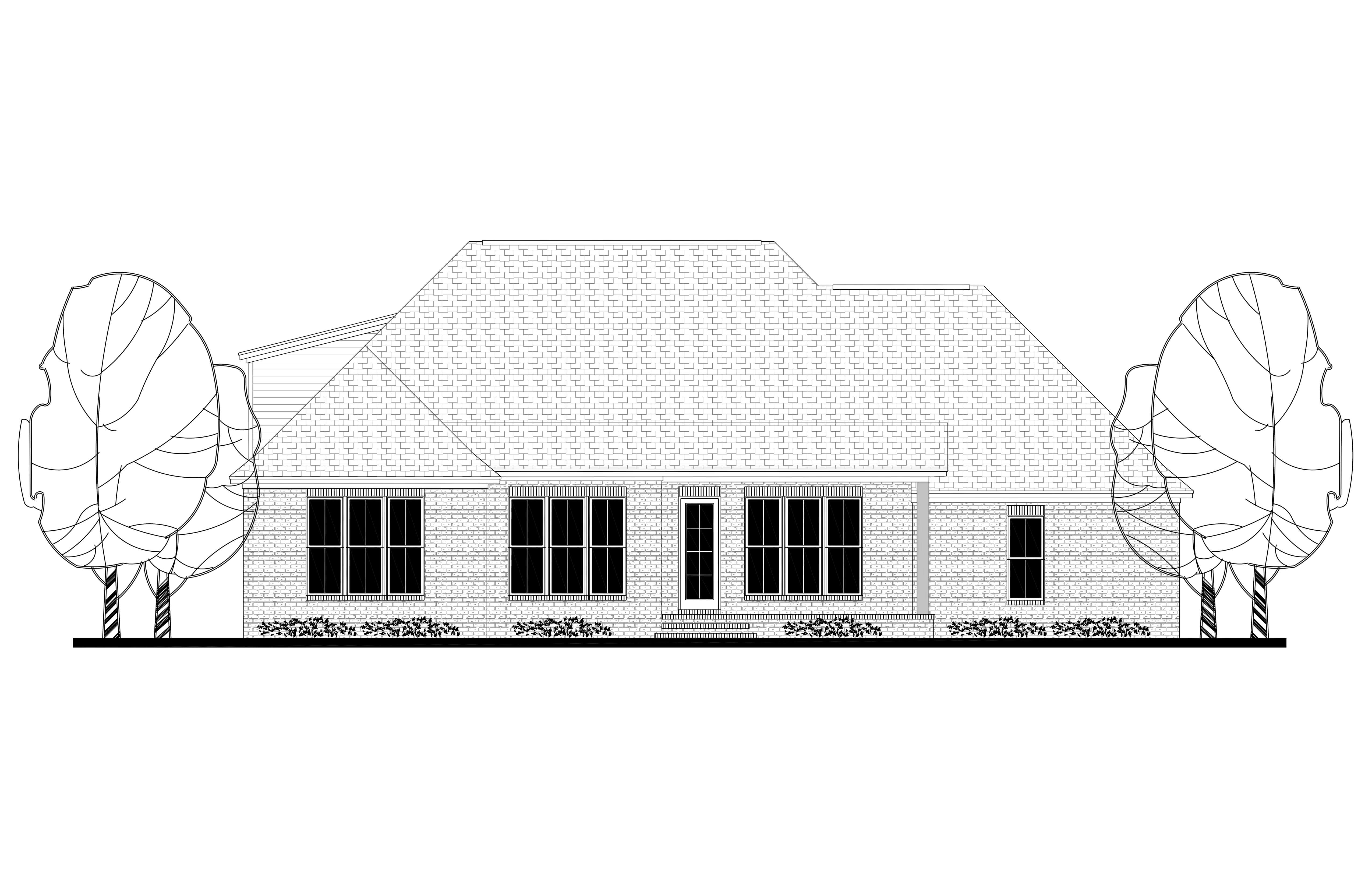 Home Plan Rear Elevation of this 4-Bedroom,2329 Sq Ft Plan -142-1173