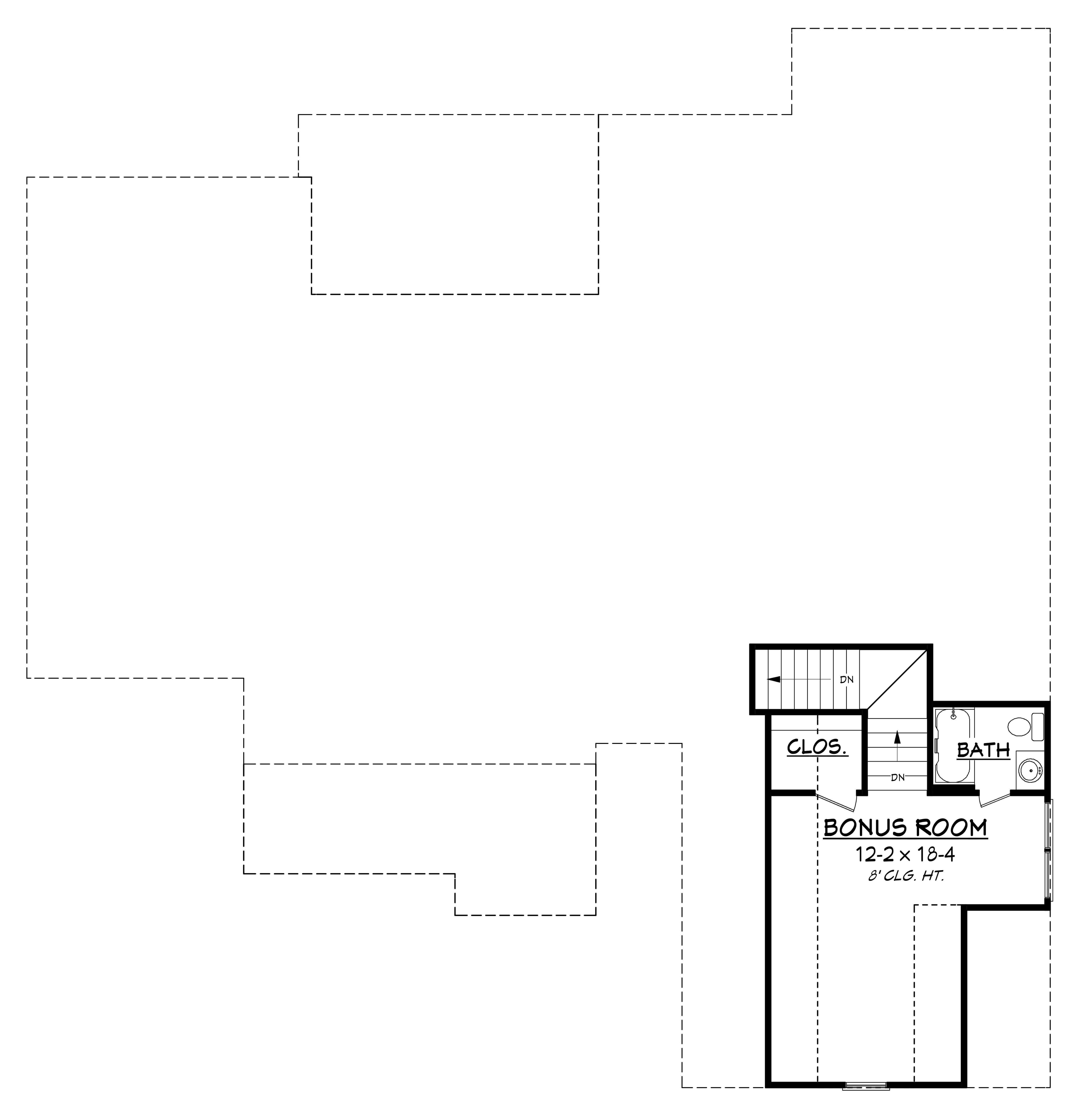 Floor Plan Bonus Room of Craftsman Plan #142-1173