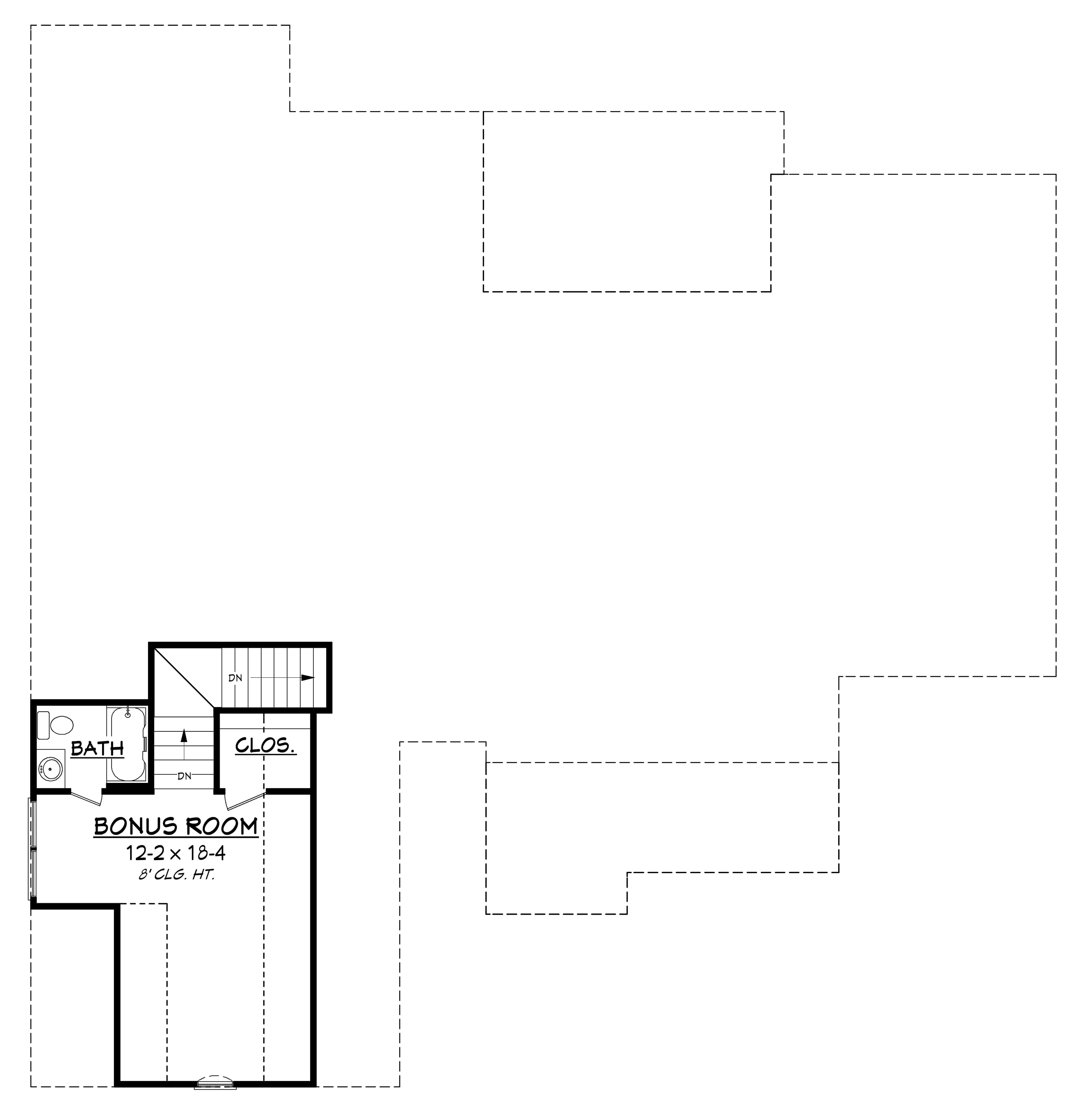 Floor Plan Bonus Room of Traditional Plan #142-1174