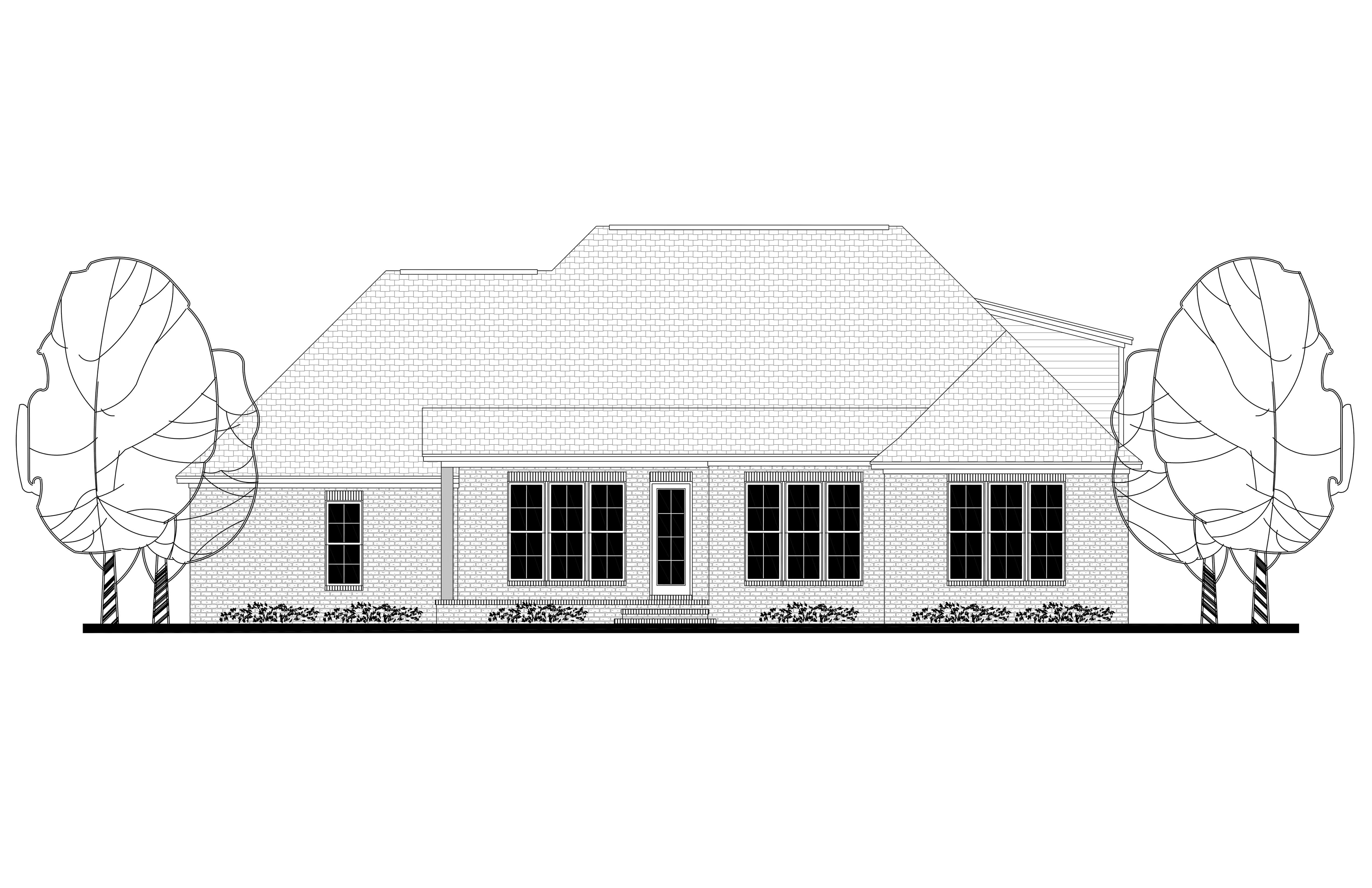 Home Plan Rear Elevation of this 4-Bedroom,2329 Sq Ft Plan -142-1174