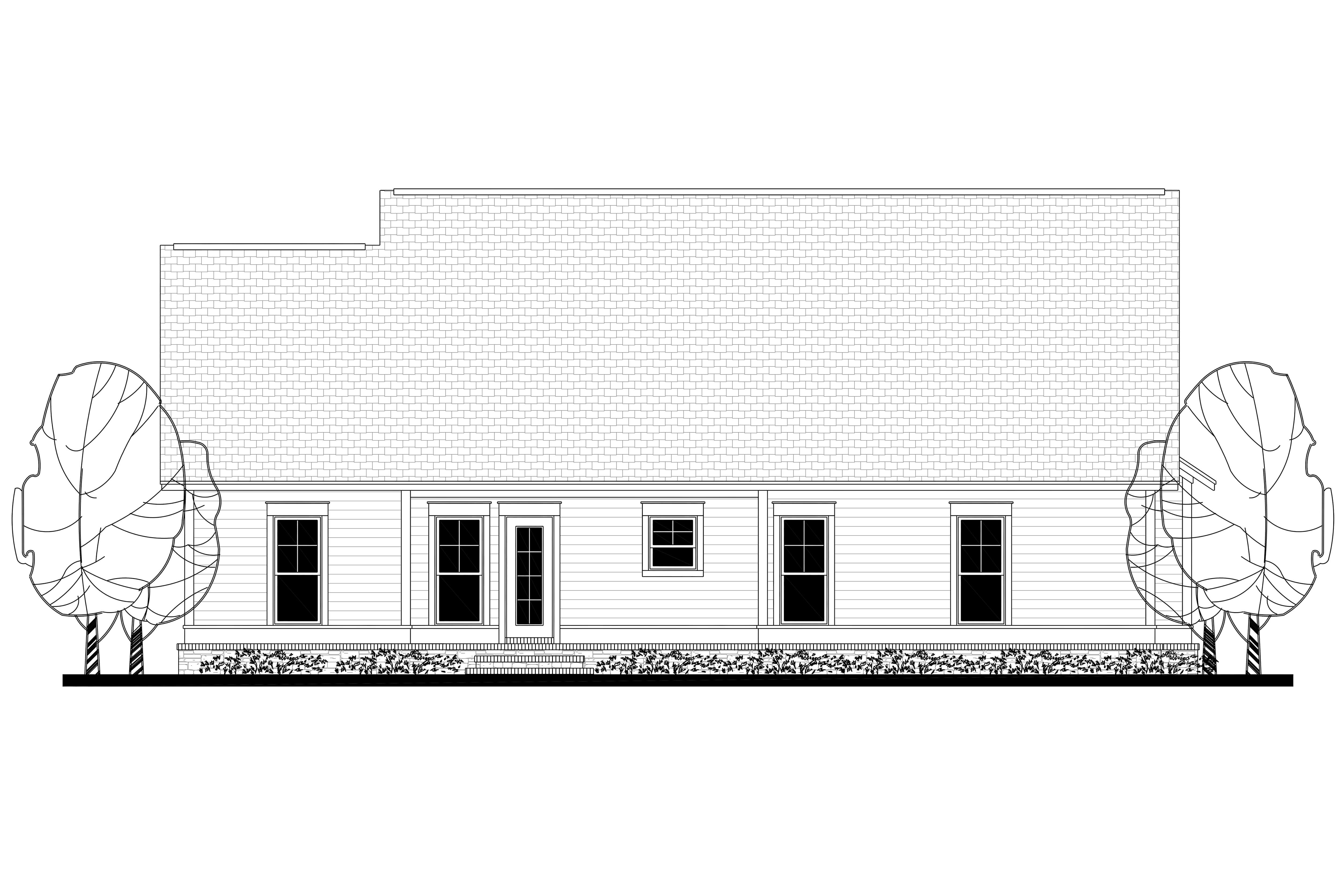 Home Plan Rear Elevation of this 3-Bedroom,1657 Sq Ft Plan -142-1176