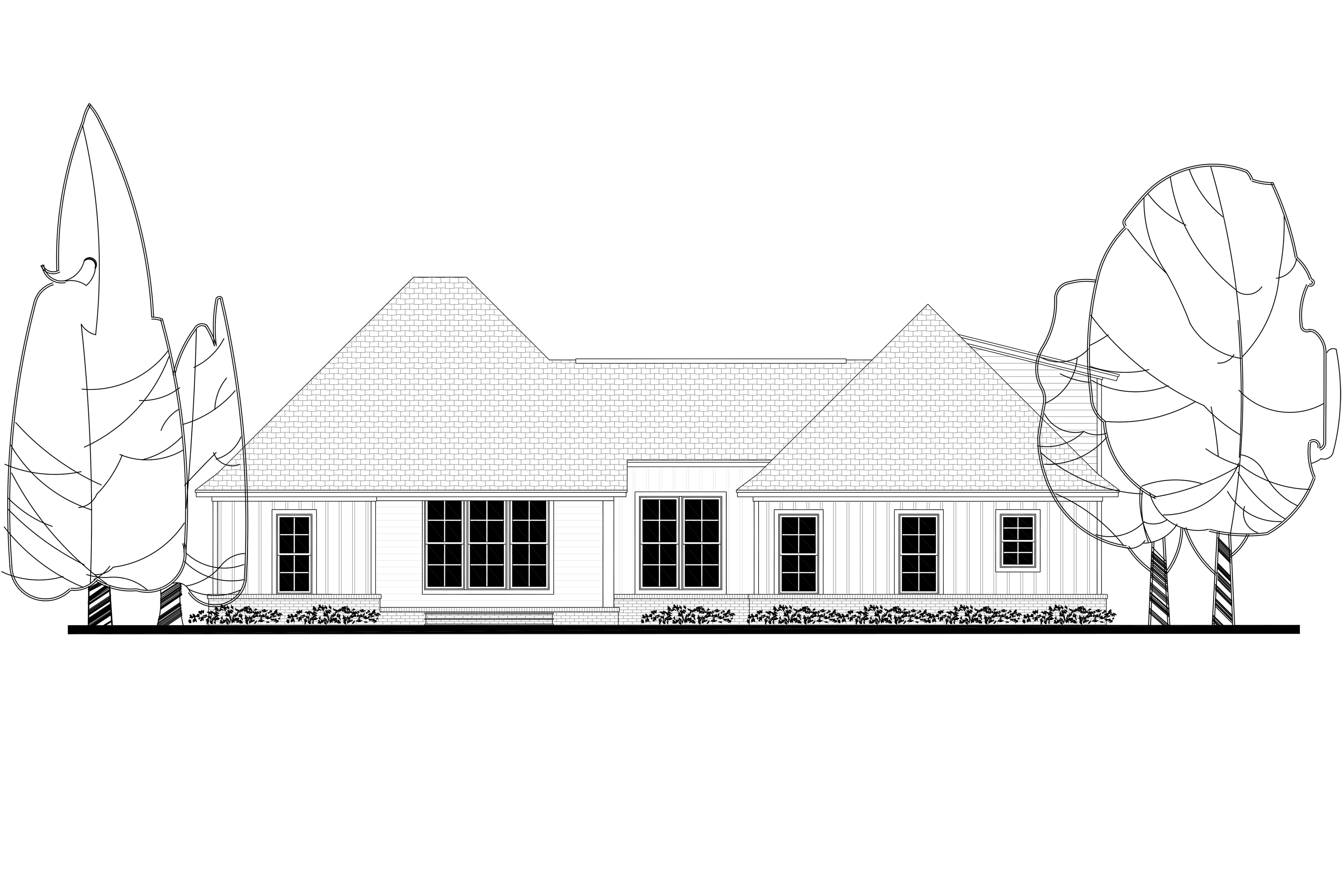 Home Plan Rear Elevation of this 3-Bedroom,2073 Sq Ft Plan -142-1177