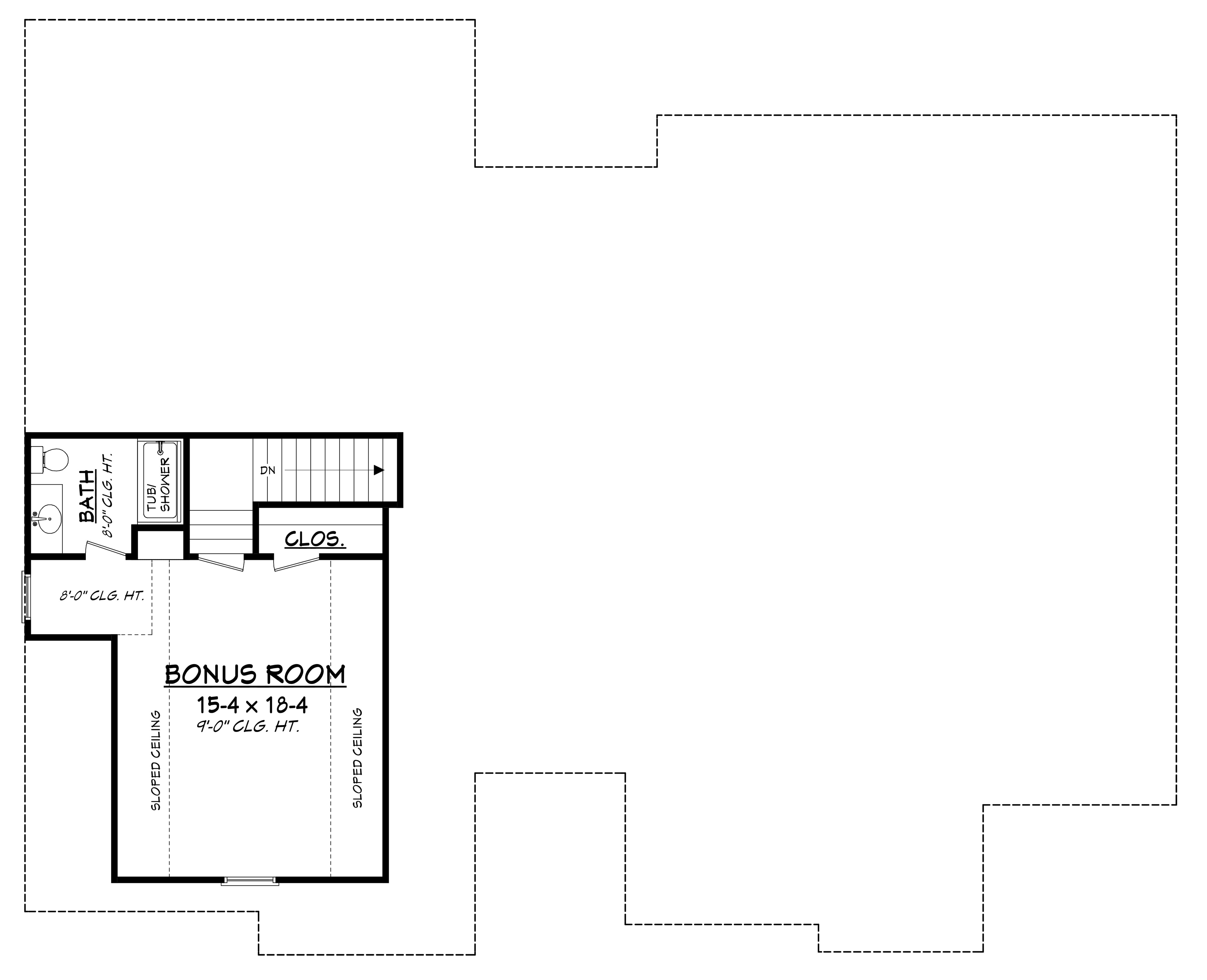 Floor Plan Bonus Room of Country Plan #142-1177