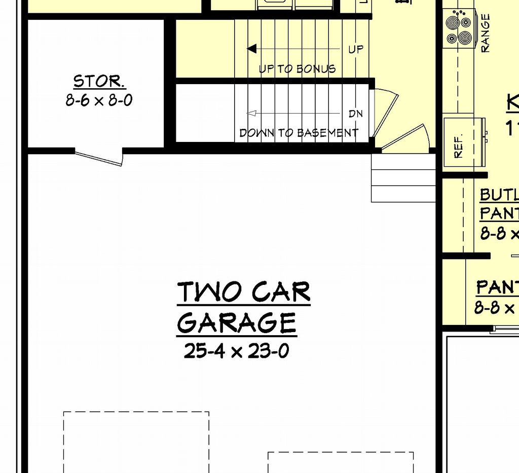 Floor Plan Basement of Country Plan #142-1177