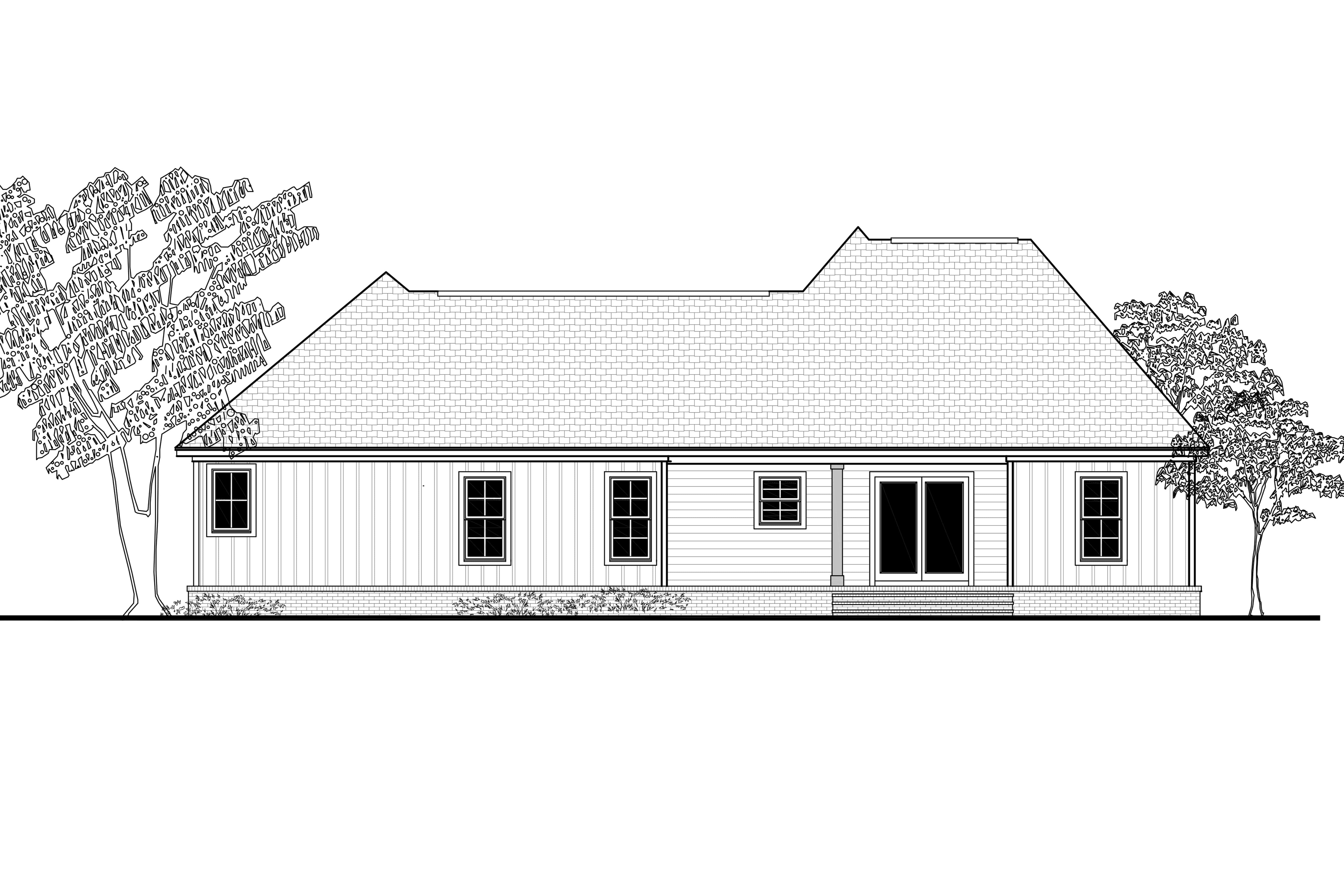 Home Plan Rear Elevation of this 3-Bedroom,2019 Sq Ft Plan -142-1178
