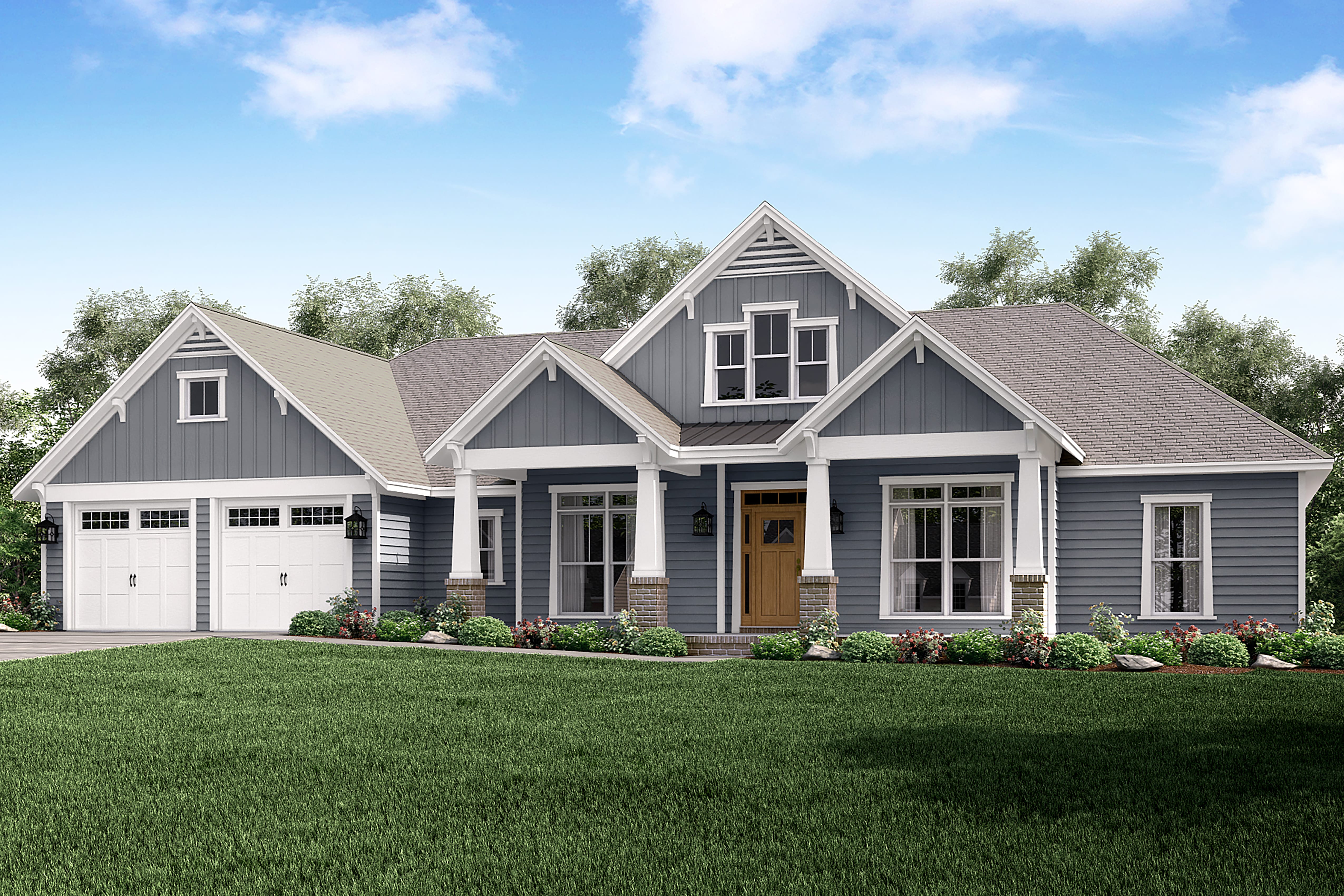 Front elevation of Country home (ThePlanCollection: House Plan #142-1181)