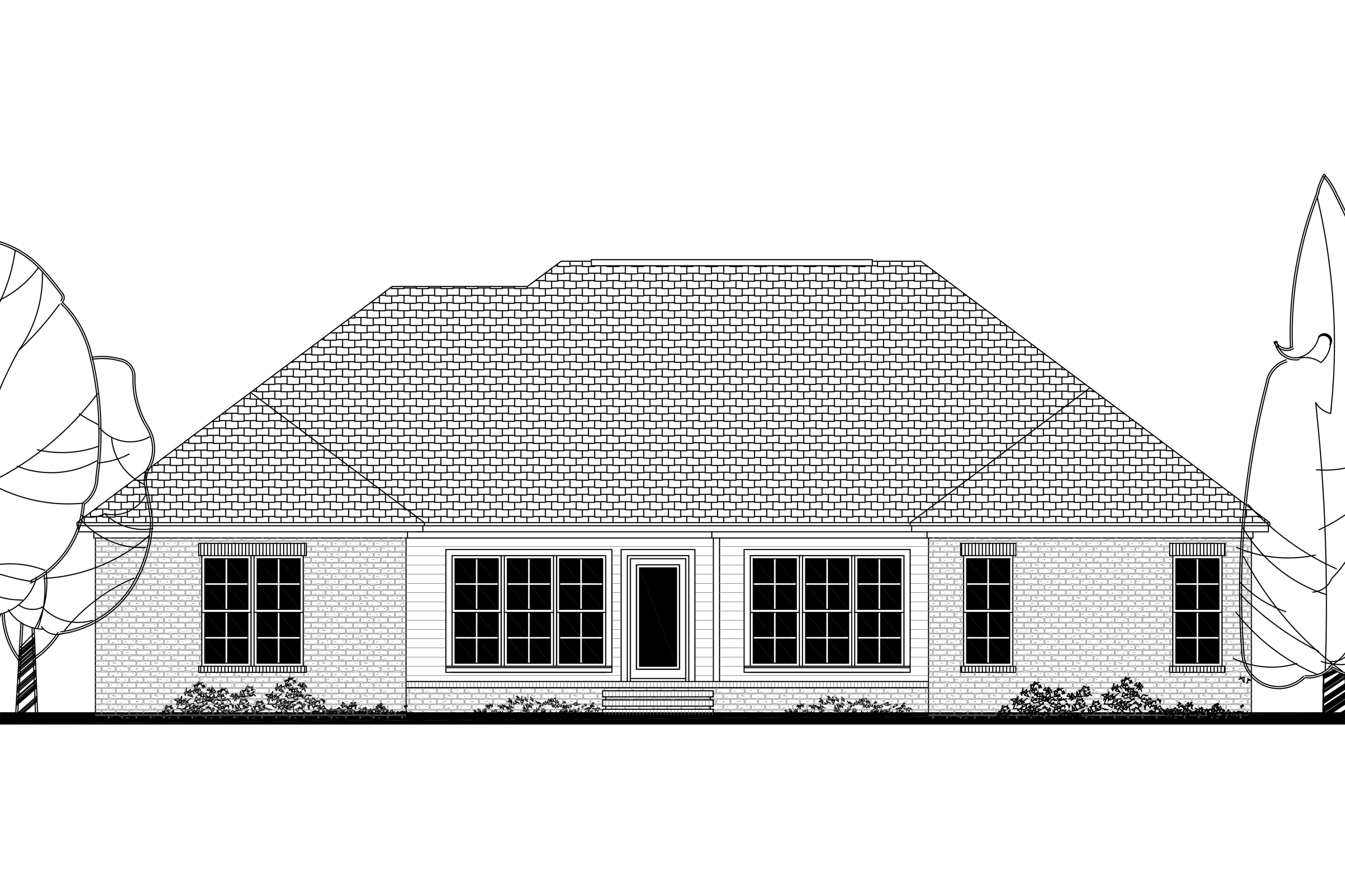 Home Plan Rear Elevation of this 4-Bedroom,2160 Sq Ft Plan -142-1182