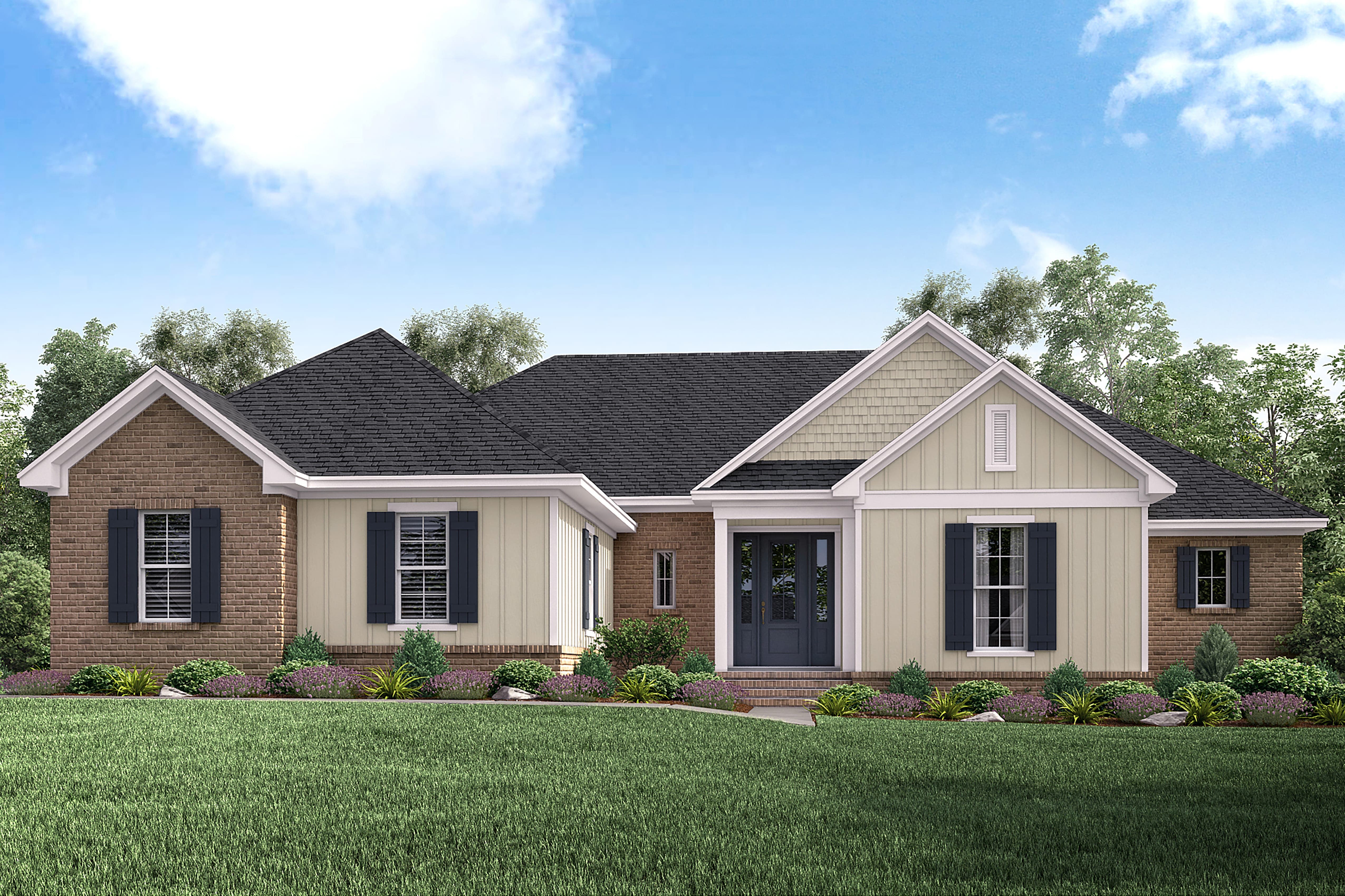 Front elevation of Traditional home (ThePlanCollection: House Plan #142-1182)