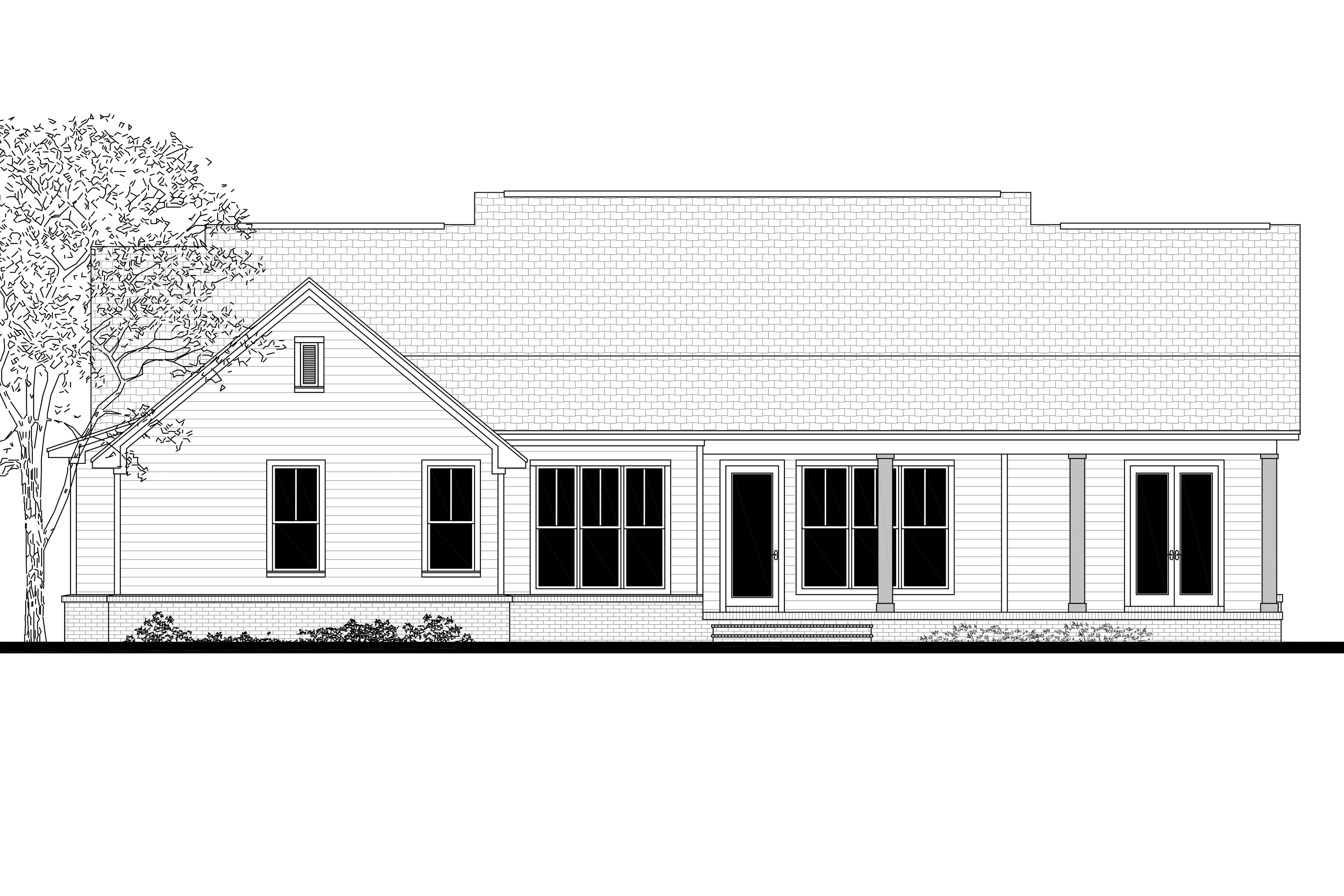 Home Plan Rear Elevation of this 3-Bedroom,1993 Sq Ft Plan -142-1183