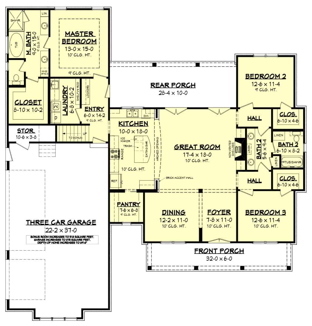 Main Level of Country Plan #142-1184