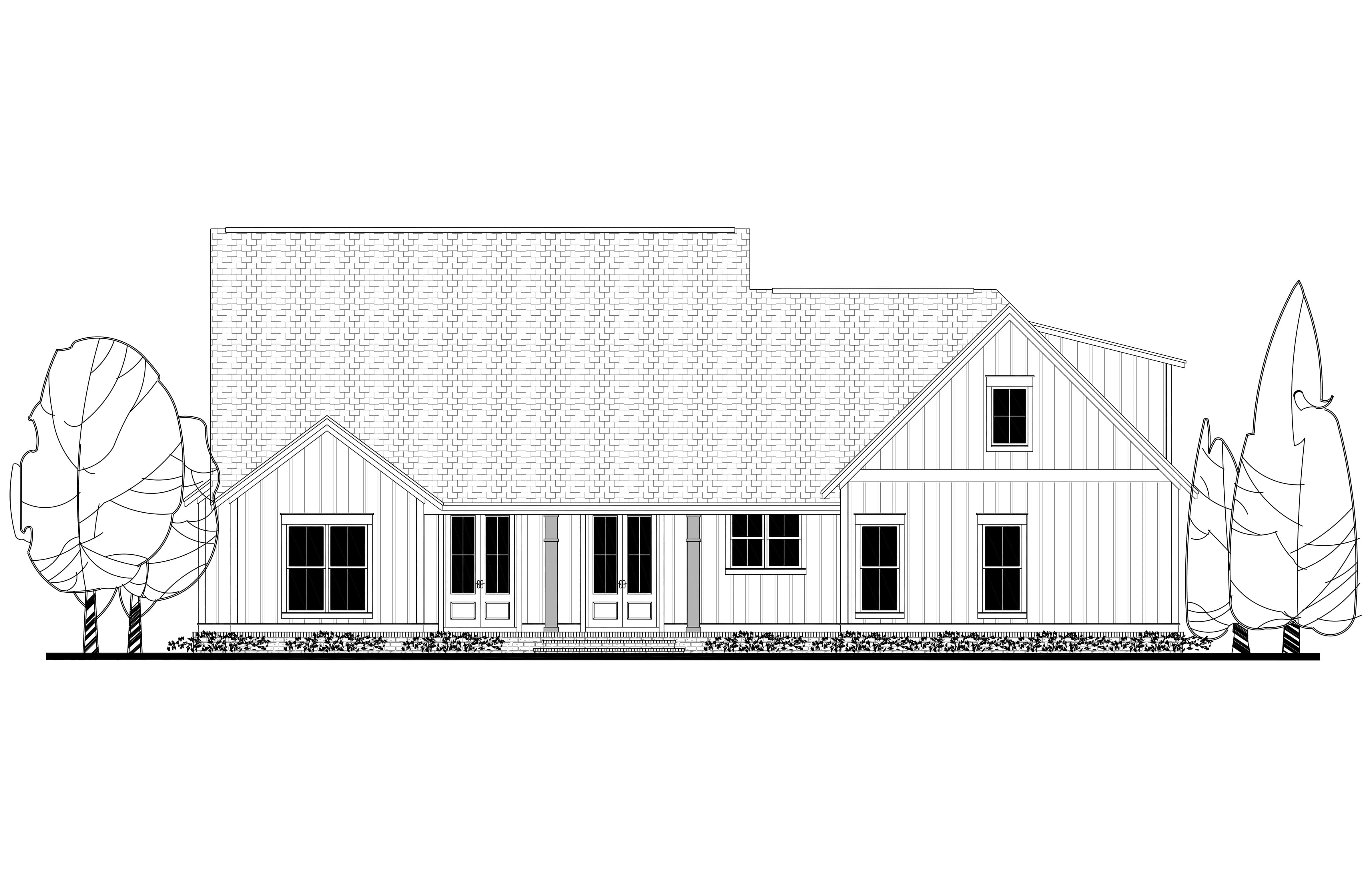 Home Plan Rear Elevation of this 3-Bedroom,2077 Sq Ft Plan -142-1184