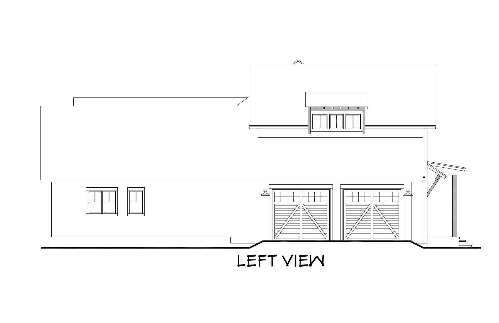 Home Plan Left Elevation of this 4-Bedroom,2742 Sq Ft Plan -142-1185