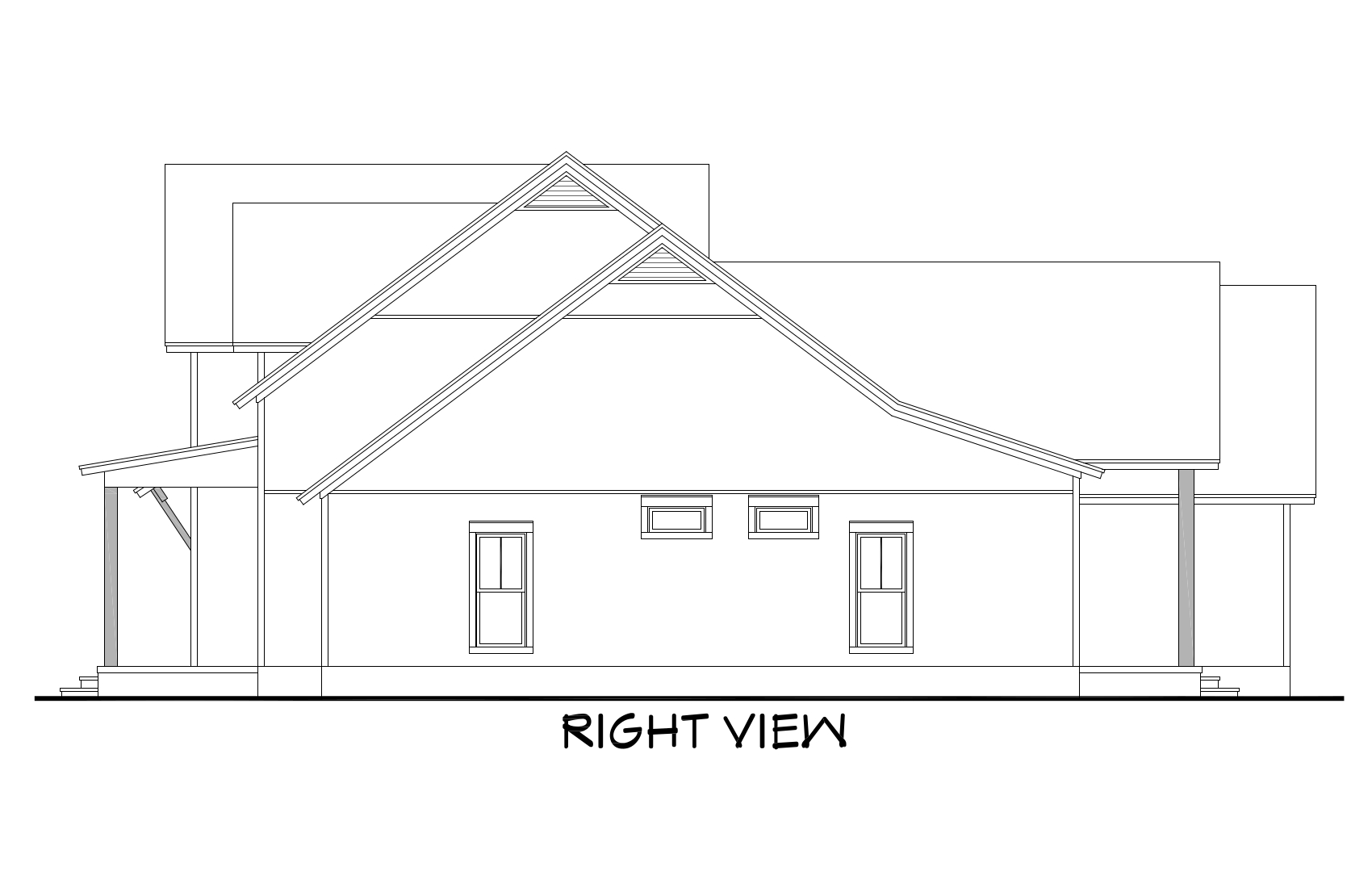 Home Plan Right Elevation of this 4-Bedroom,2742 Sq Ft Plan -142-1185
