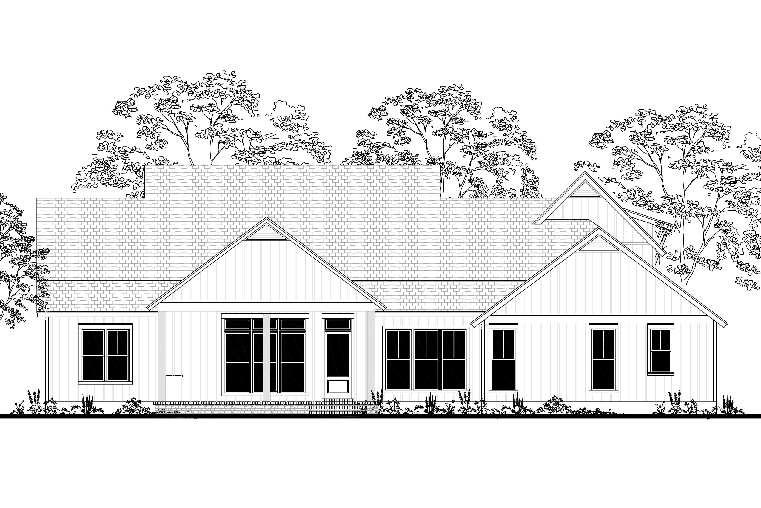 Home Plan Rear Elevation of this 4-Bedroom,2742 Sq Ft Plan -142-1185