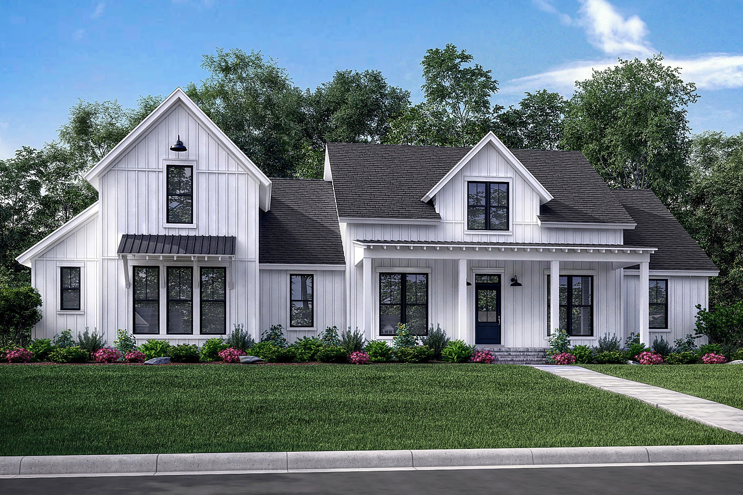Front elevation of Country home (ThePlanCollection: House Plan #142-1185)