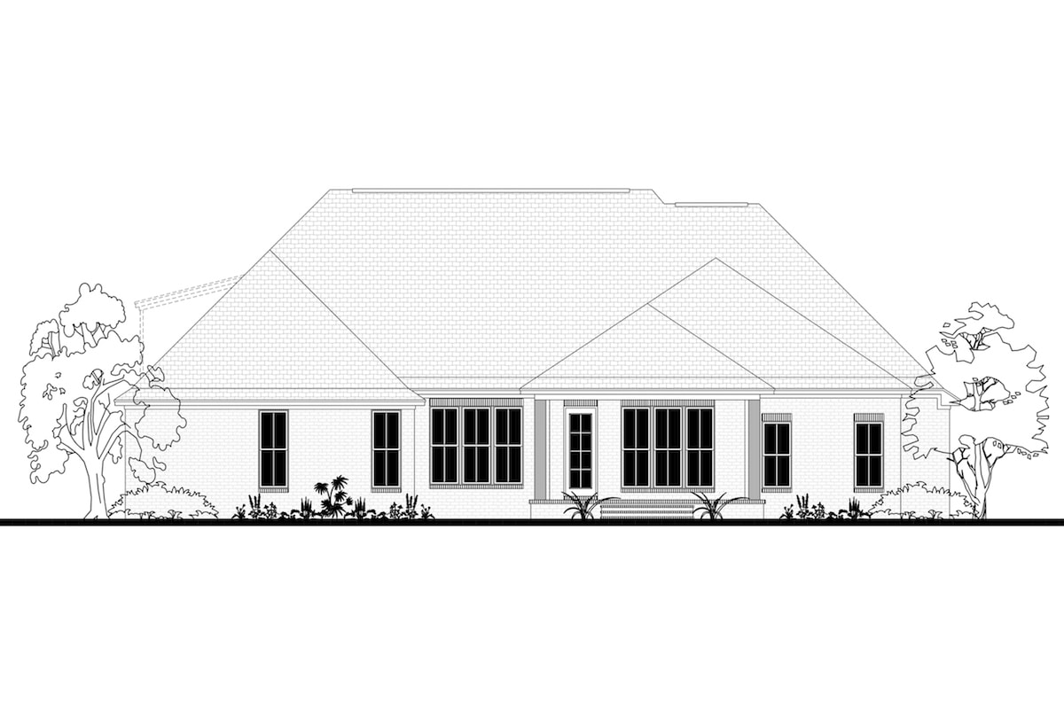 Home Plan Rear Elevation of this 4-Bedroom,2404 Sq Ft Plan -142-1188