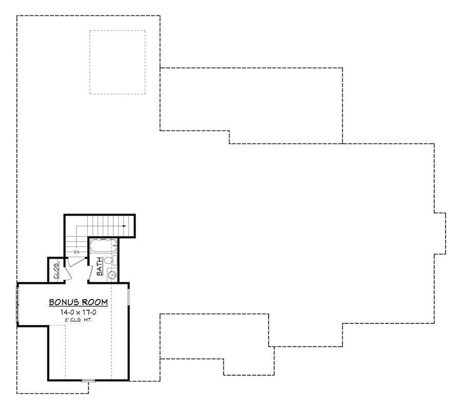 Floor Plan Bonus Room of Country Plan #142-1189