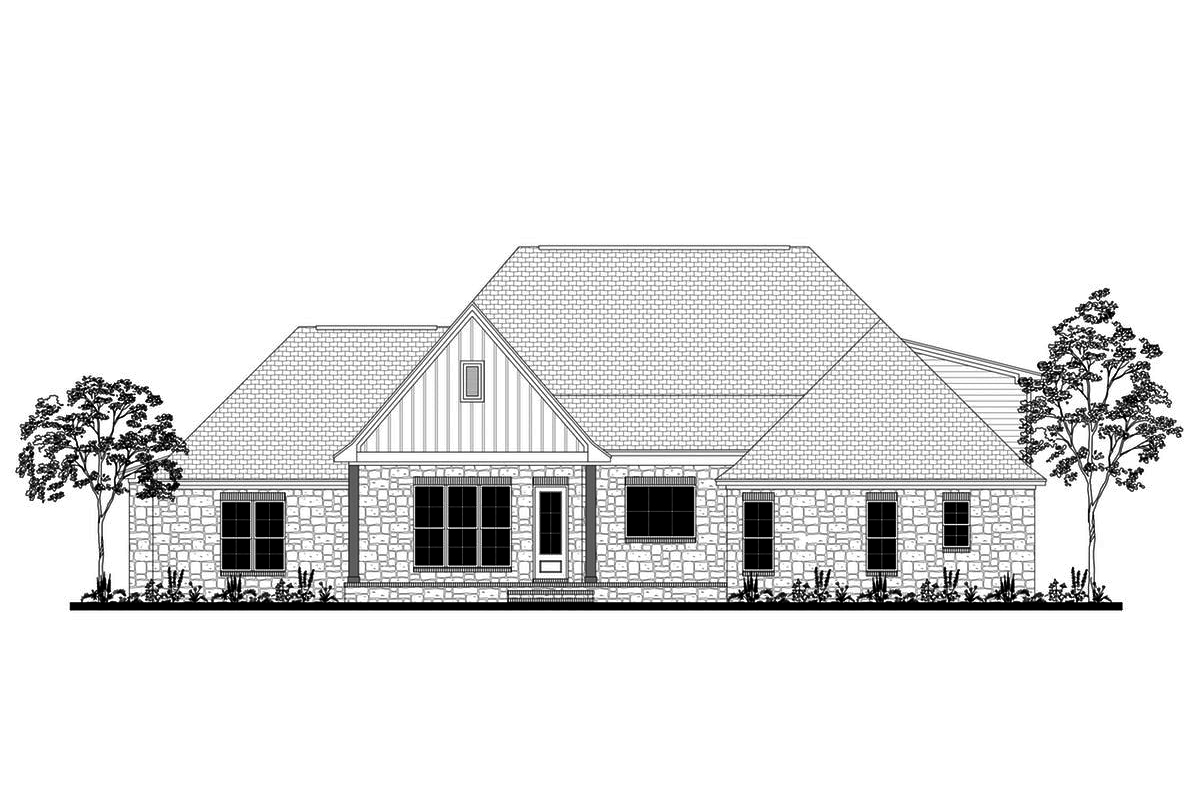 Home Plan Rear Elevation of this 4-Bedroom,2589 Sq Ft Plan -142-1189