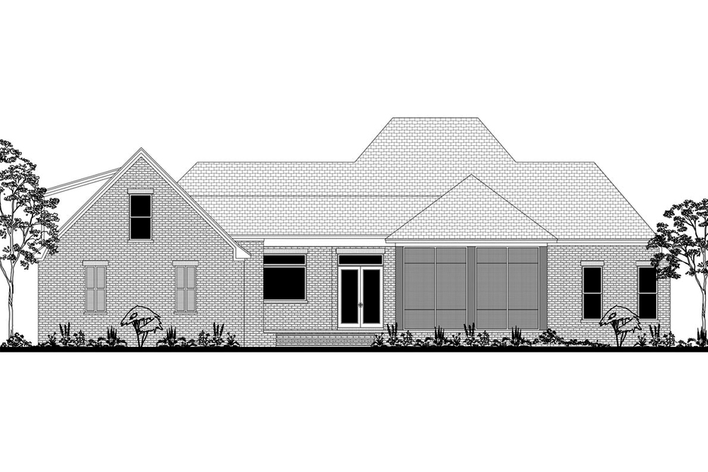 Home Plan Rear Elevation of this 3-Bedroom,2566 Sq Ft Plan -142-1190