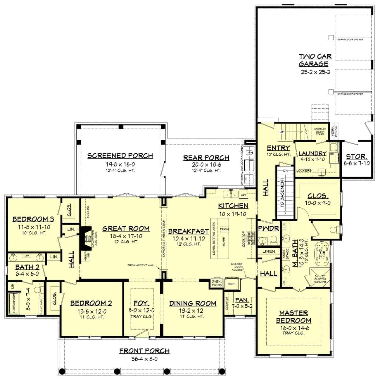 Main Level of French Plan #142-1190