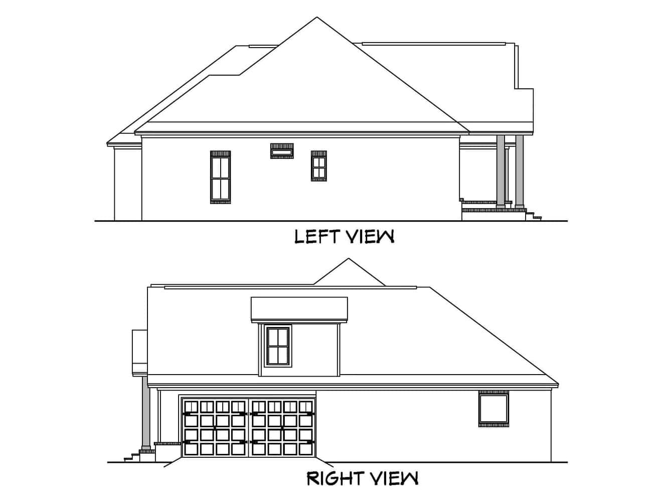 Home Plan Elevations of this 3-Bedroom,2086 Sq Ft Plan -142-1191