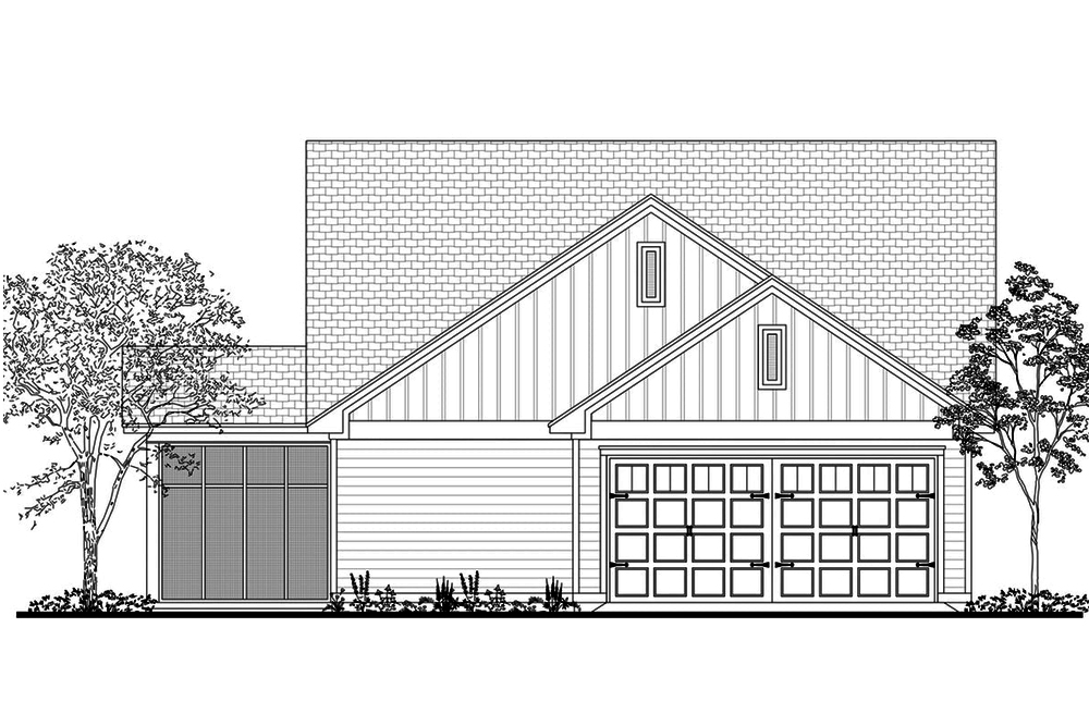 Home Plan Rear Elevation of this 4-Bedroom,2219 Sq Ft Plan -142-1193