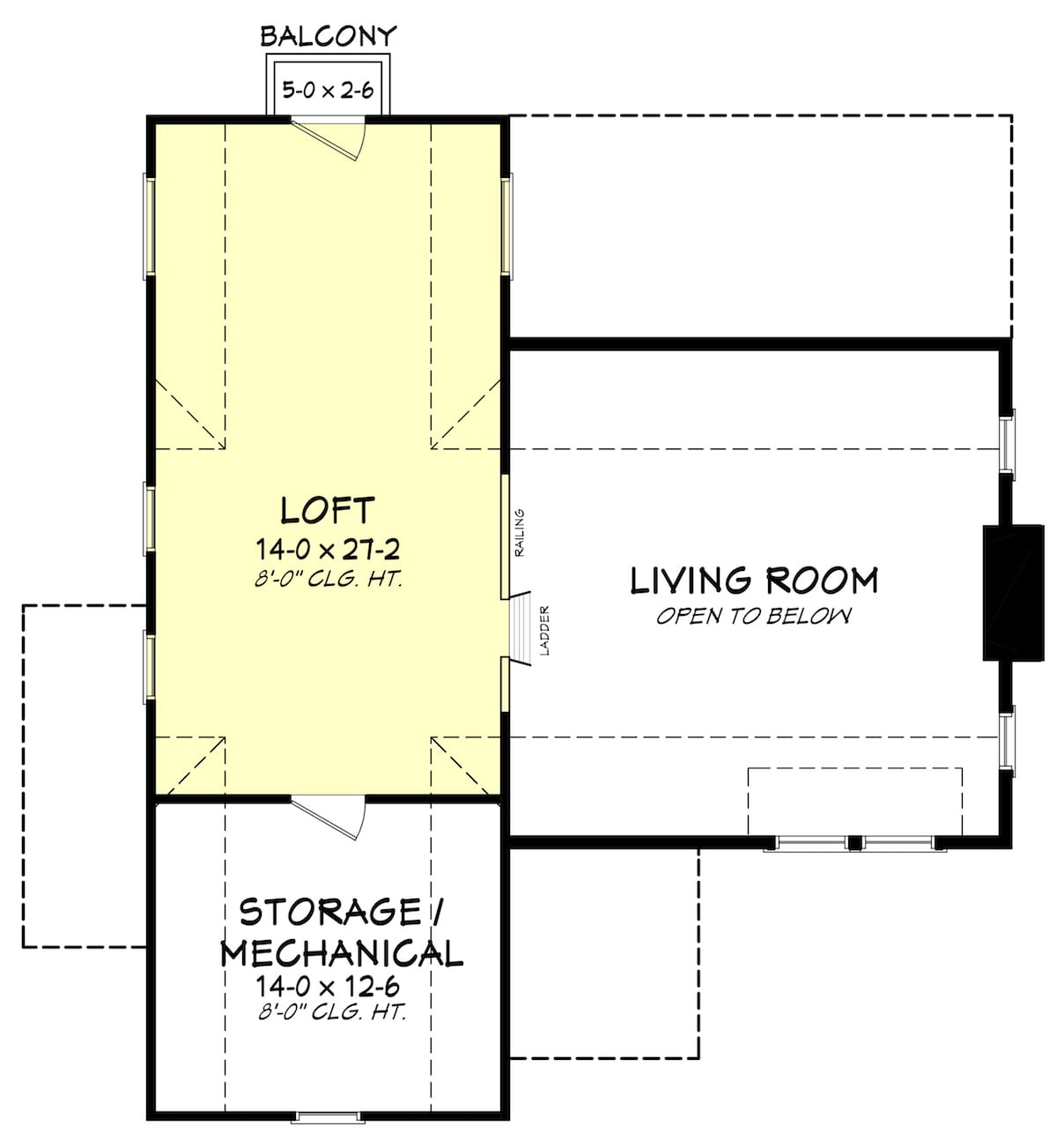 Floor Plan Upper Level of Traditional Plan #142-1195